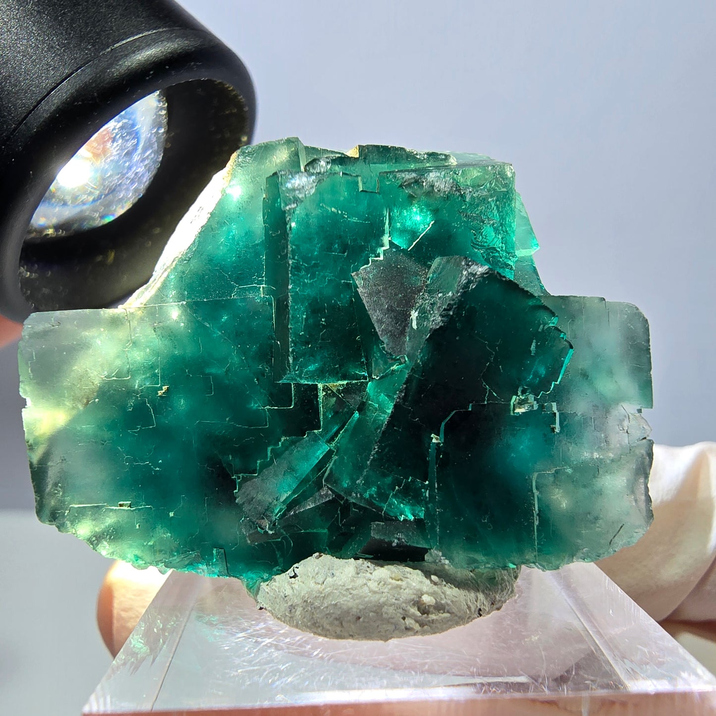 Spécimen de cube de fluorite fantôme, parquet vert Okorusu, Namibie 39 x 34 x 18 mm