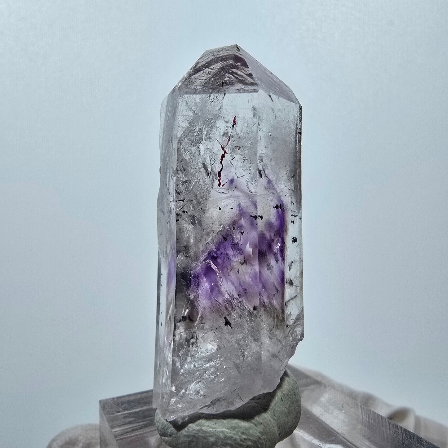 Enhydro Harlequin Phantom Amethyst, 2x Bubble Streep Mine Gobo. Namibie 43 x 15 x 14 mm