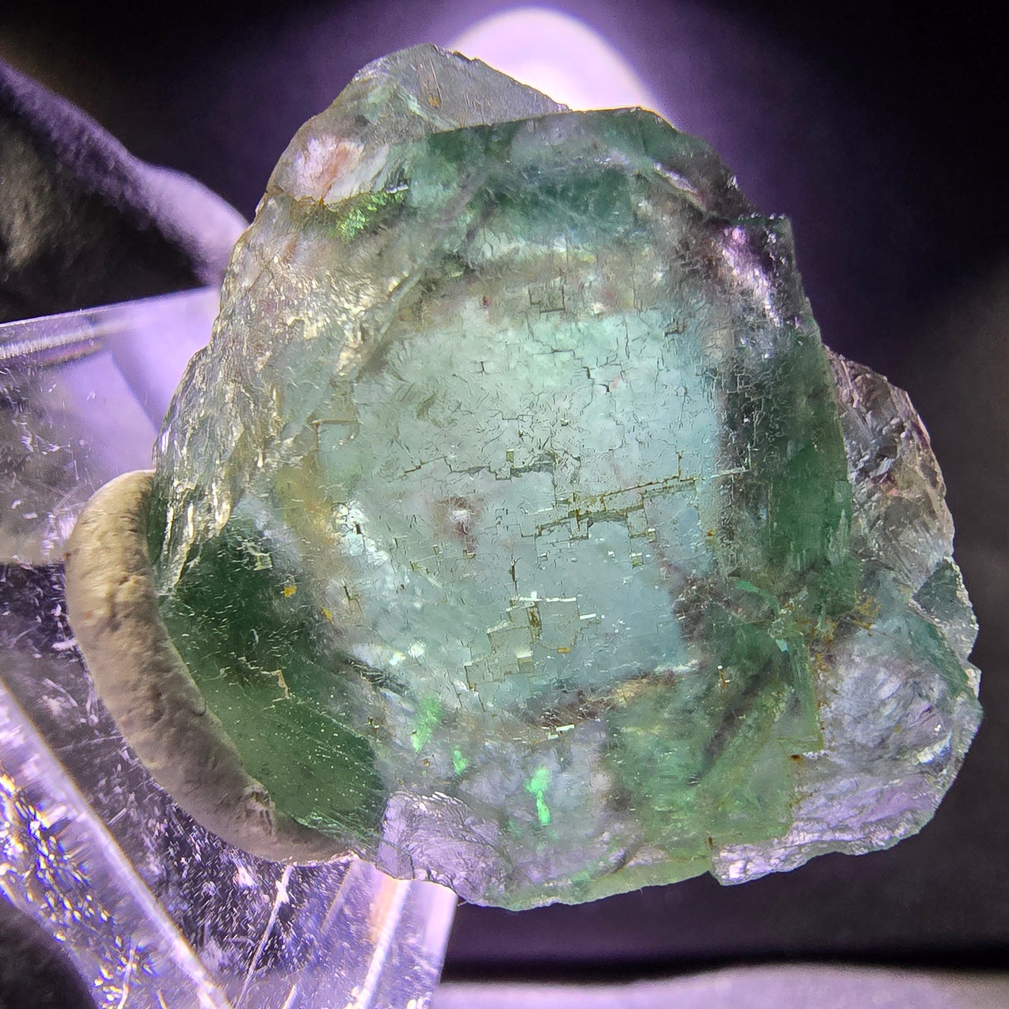 Seltener Phantom Fluorit Würfel grün lila 29*26*11mm Okorusu, Namibia Sammlung