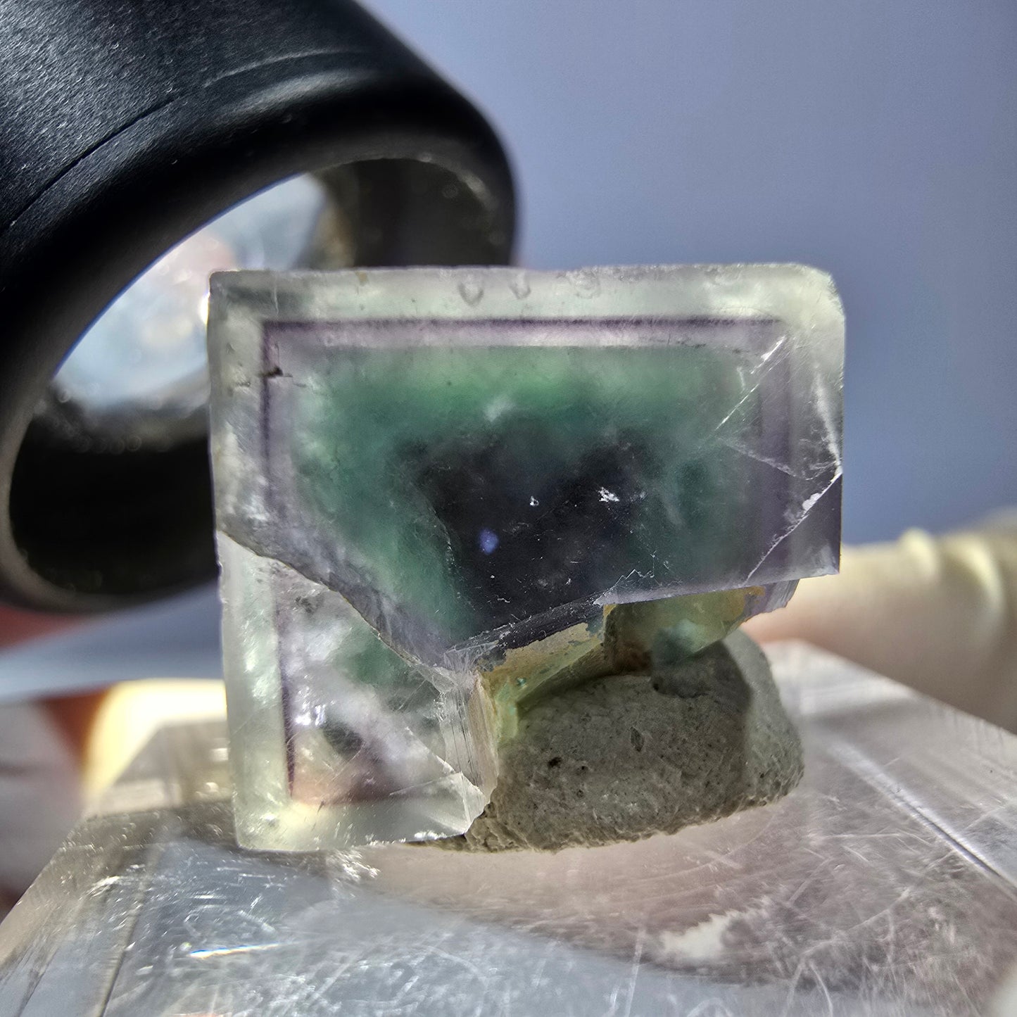 Phantom Fluorit Würfel parkettiert, grün lila Okorusu, Namibia 15*13*13mm