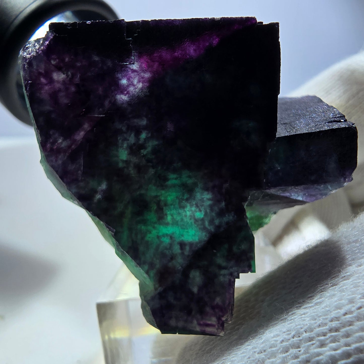 Rare Phantom Fluorite Cube Specimen zonal green purple Okorusu, Namibia 48*43*36mm