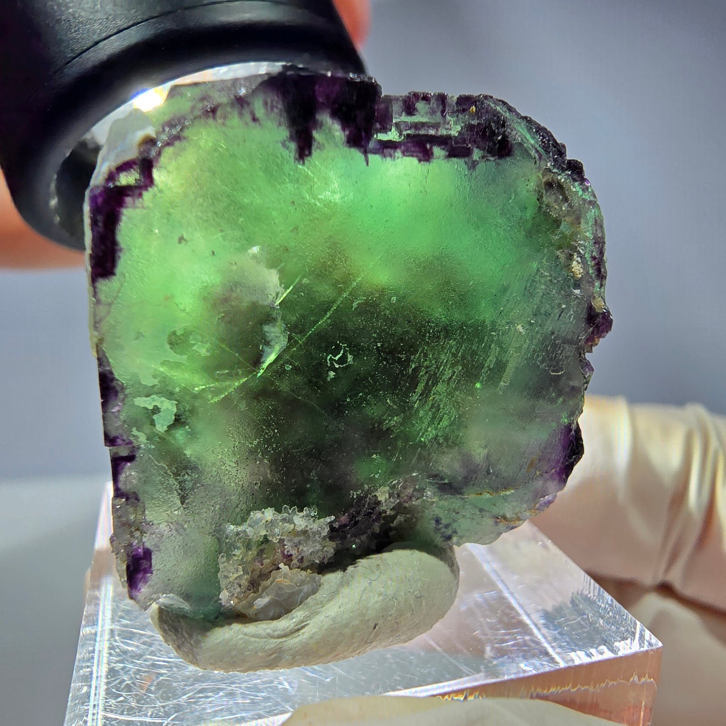 Spécimen de cube de fluorite fantôme, parqueté, zonal Okorusu, Namibie 36*27*20 mm