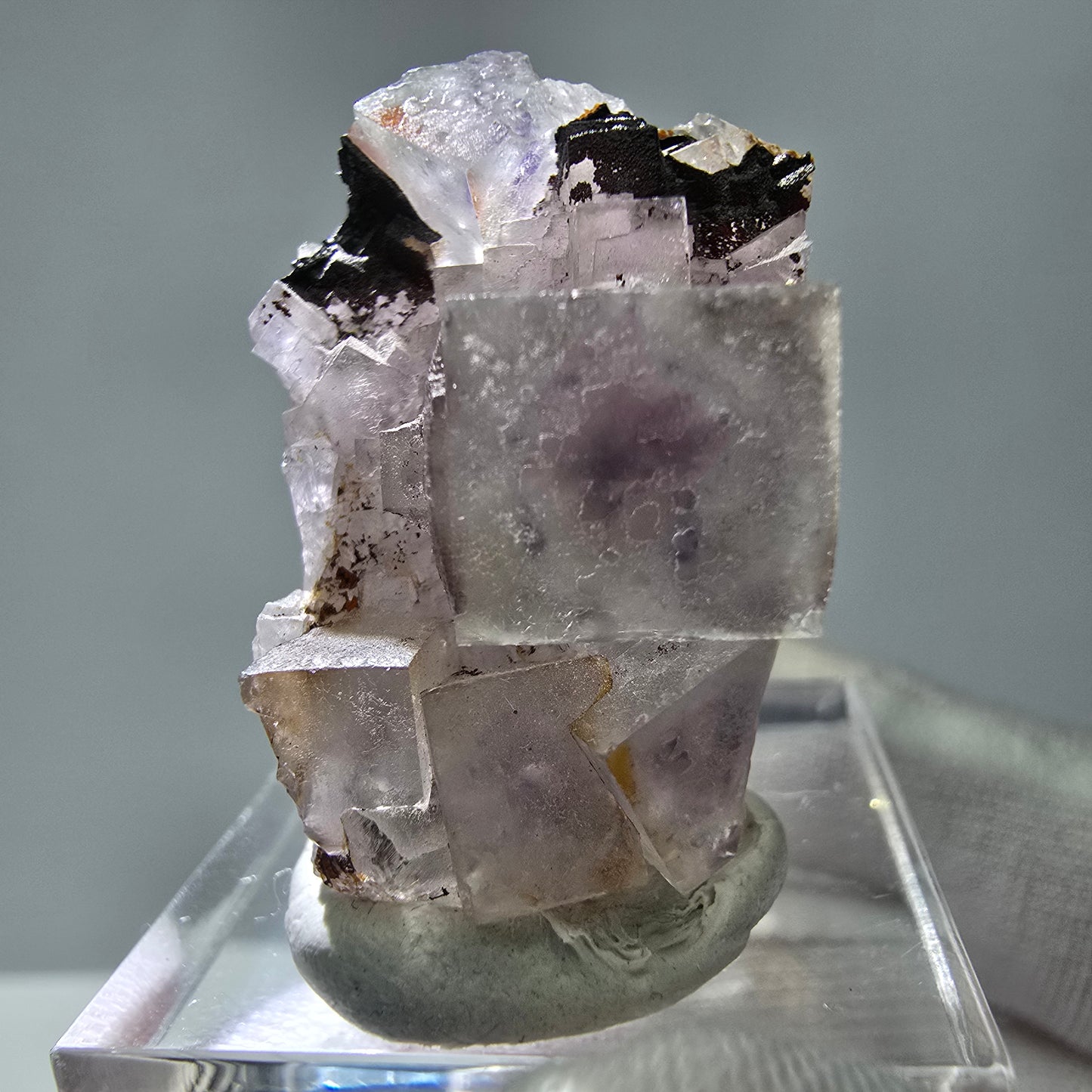 Seltene UV Phantom Fluorit Würfel Stufe lila grün Brandberg, Namibia 29*20*19mm