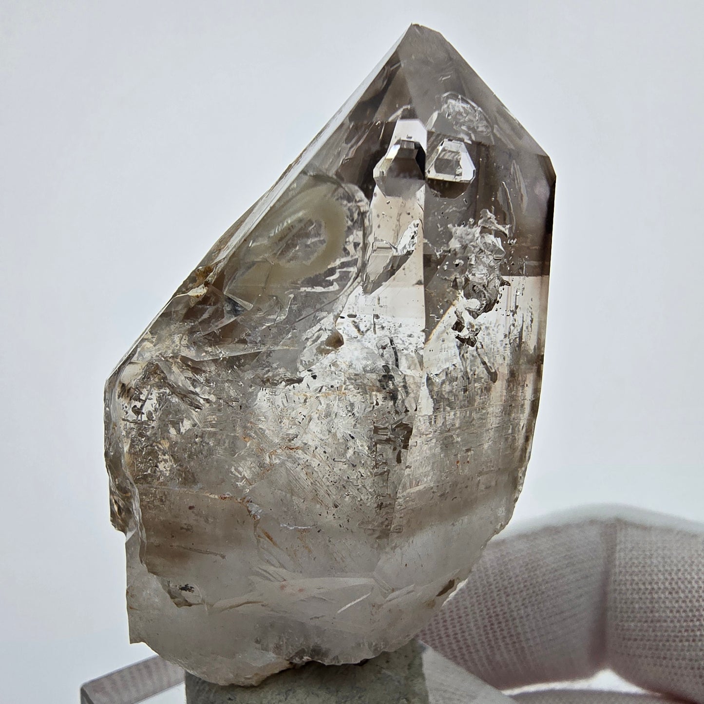 Enhydro Phantom Rauchquarz Fenster Zepter 2x Blase Goboboseb, Namibia 53*33*26mm