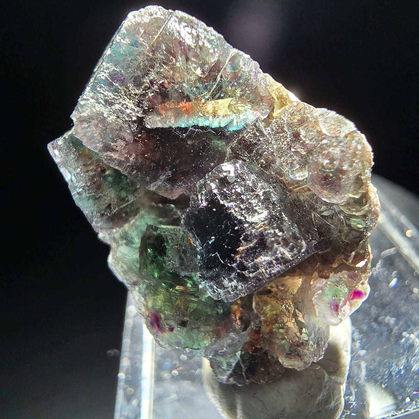 Phantom Fluorit Würfel Stufe grün lila Okorusu, Namibia 25*16*9mm Sammlung