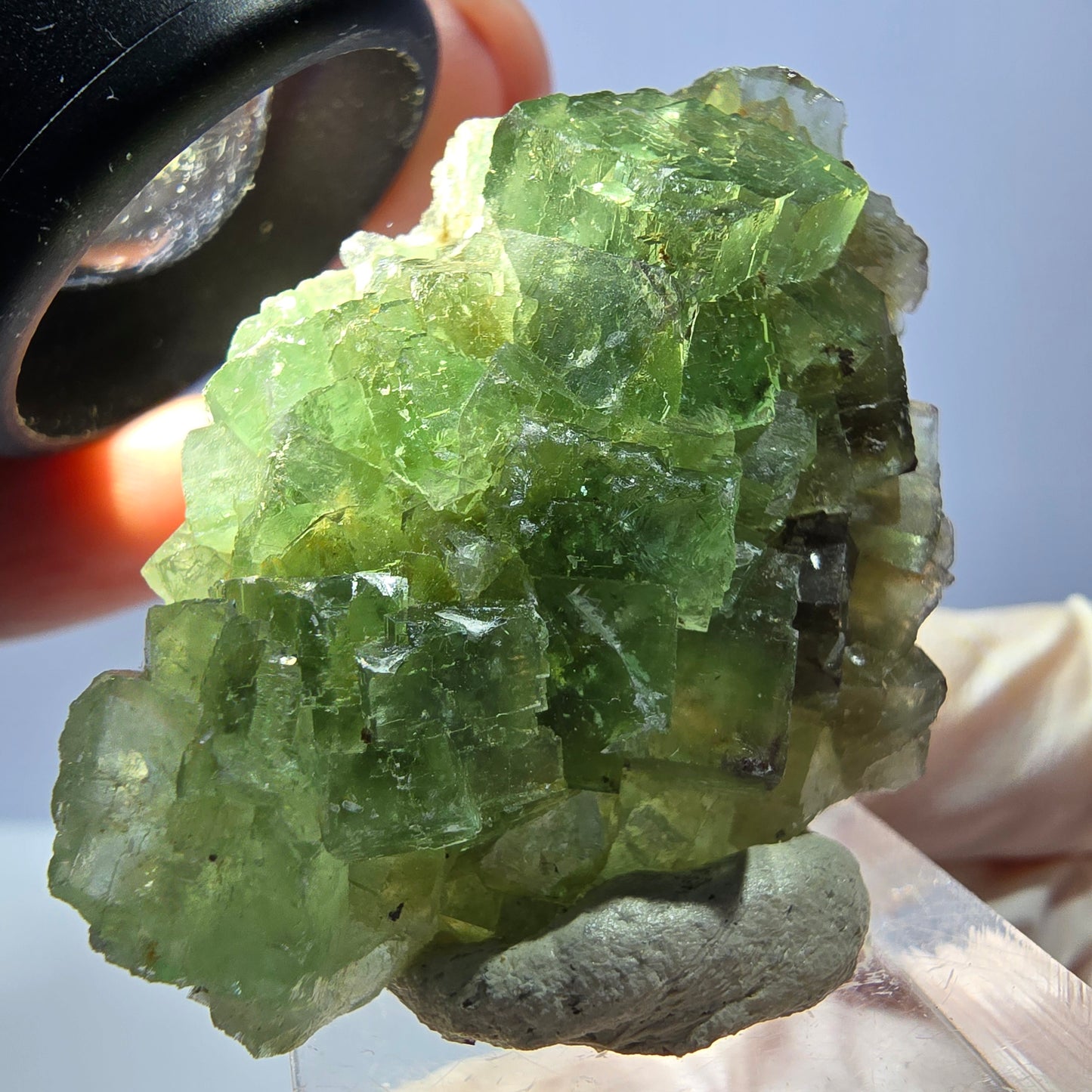 Rare spécimen de cube de fluorite fantôme, vert Okorusu, Namibie 45 x 33 x 17 mm