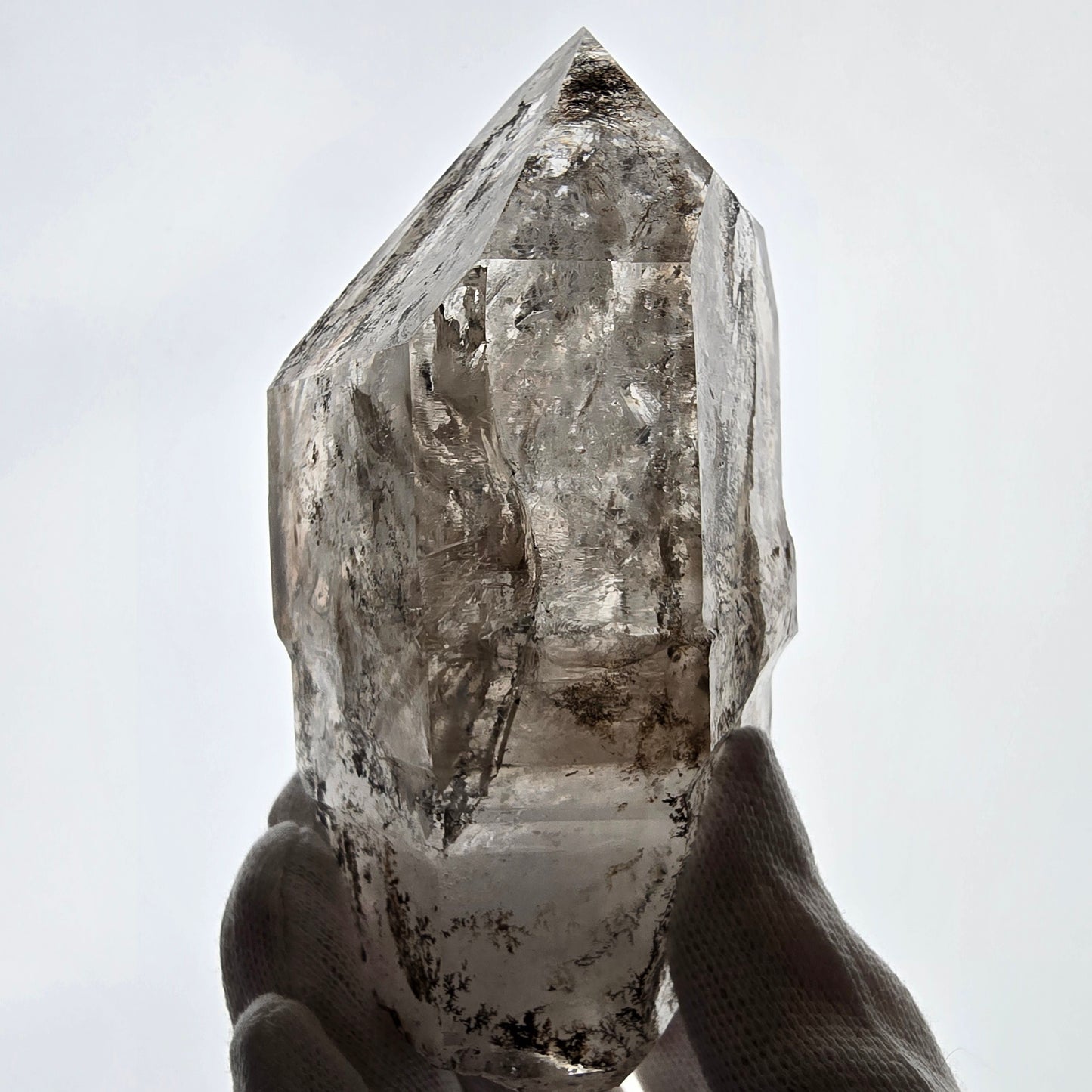 XL Enhydro Window Smoky Quartz Scepter, 2x Bubble (large) Valentine Pocket Namibia 121*67*55mm