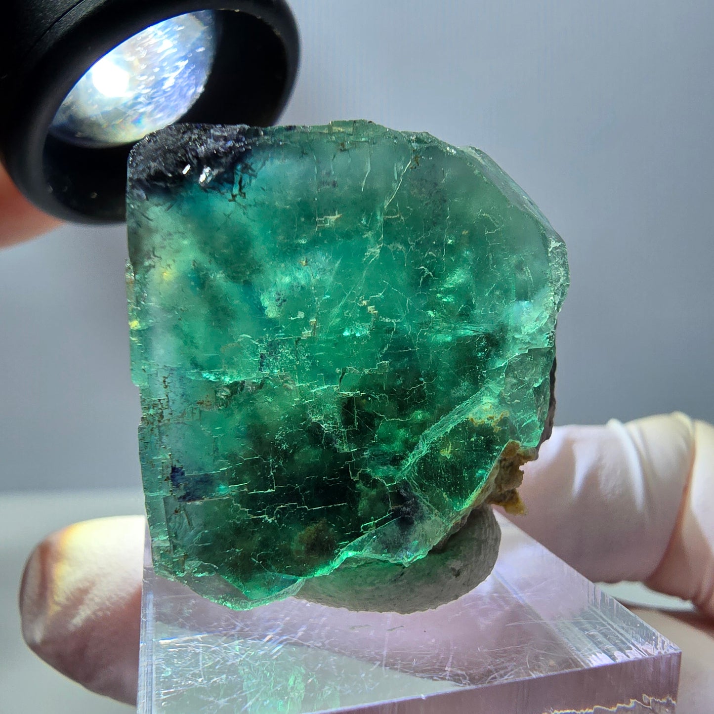 Seltene Fluorit Würfel Stufe, grün lila Okorusu, Namibia 32*28*19mm