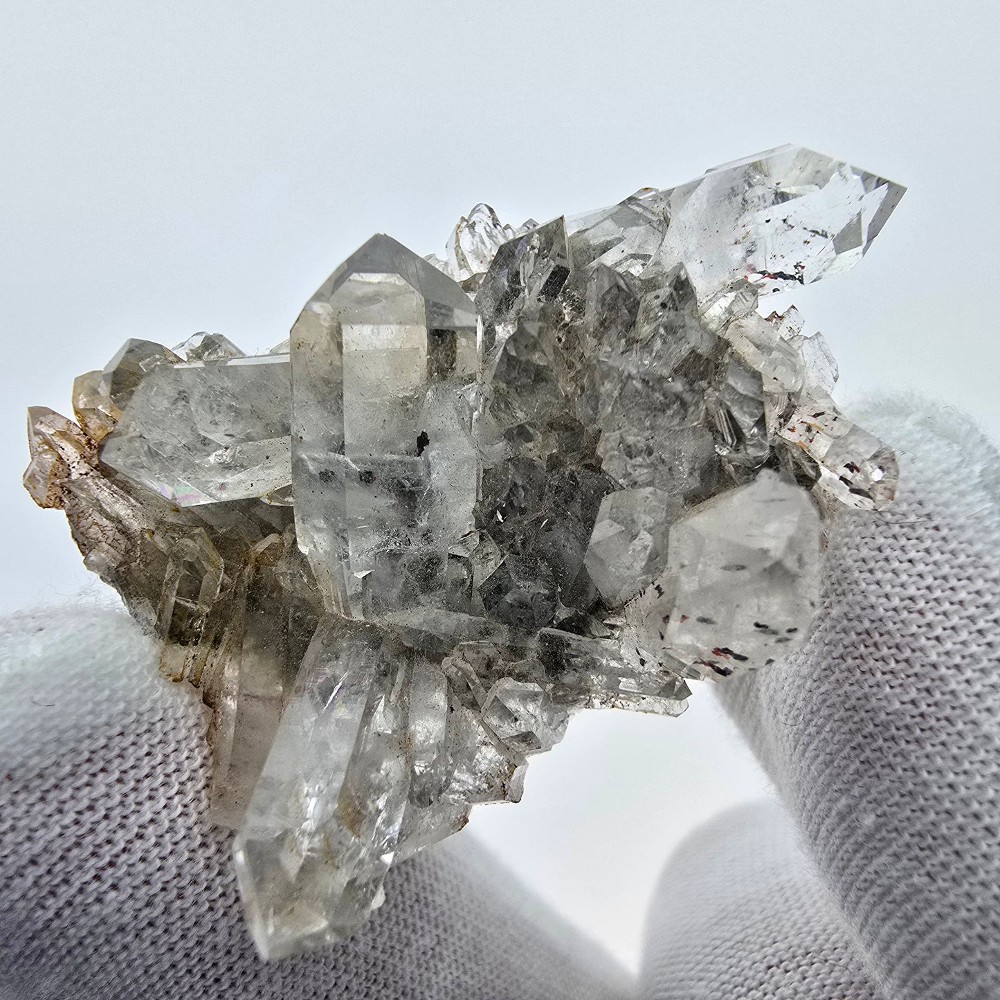 Spécimen rare de quartz fantôme Harlequin, mine Streep, Goboboseb, Namibie, 41 x 29 x 14 mm