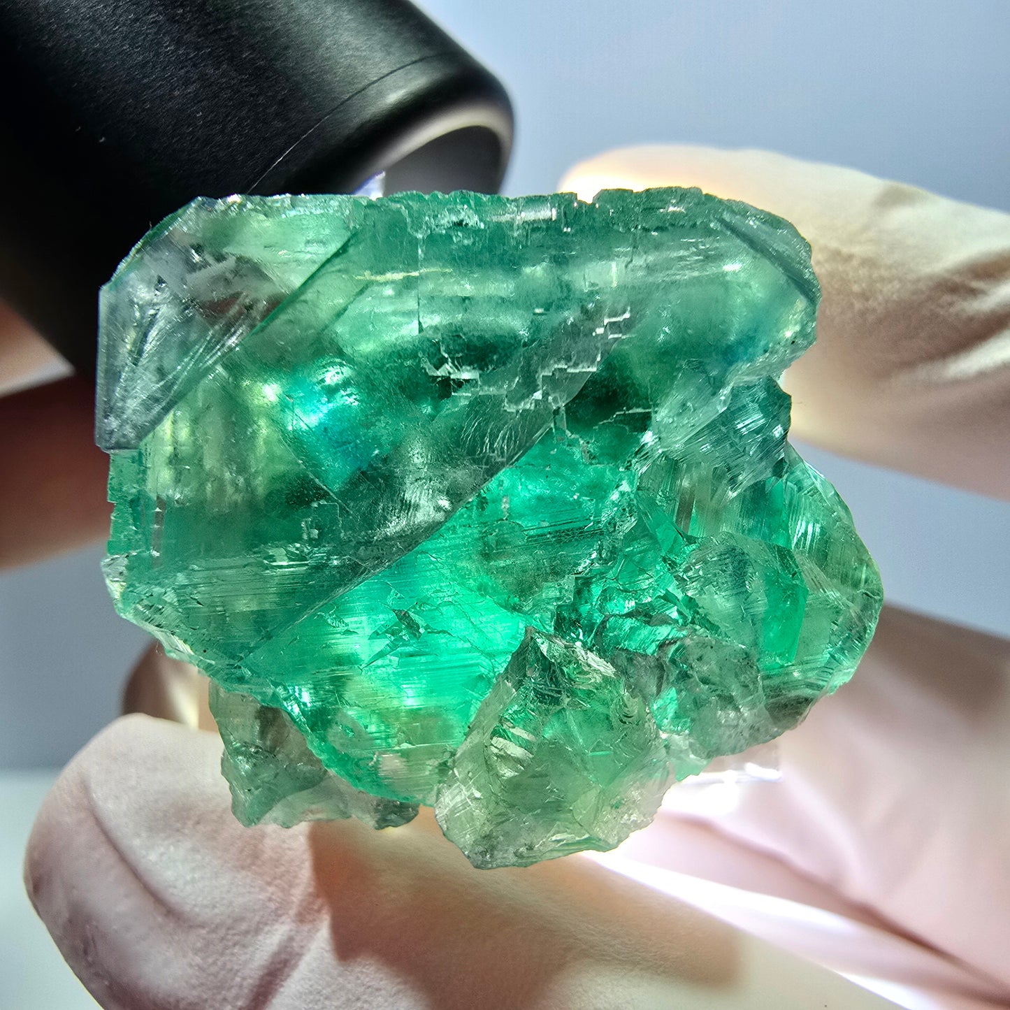 Phantom Fluorit Würfel Stufe, grün parkettiert Okorusu, Namibia 27*24*22mm
