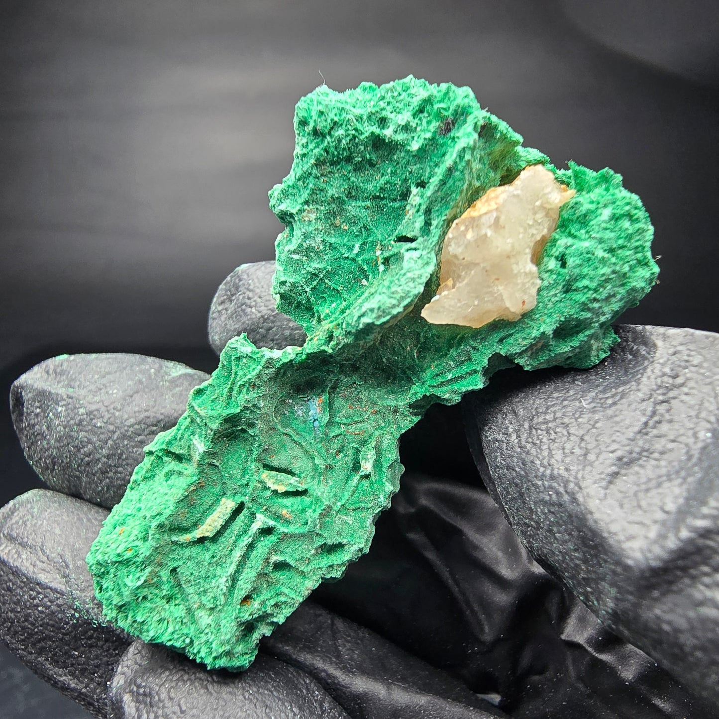 Seltene Malachit Stufe, grün Kaokoveld, Namibia 47*22*23mm Mineraliensammlung