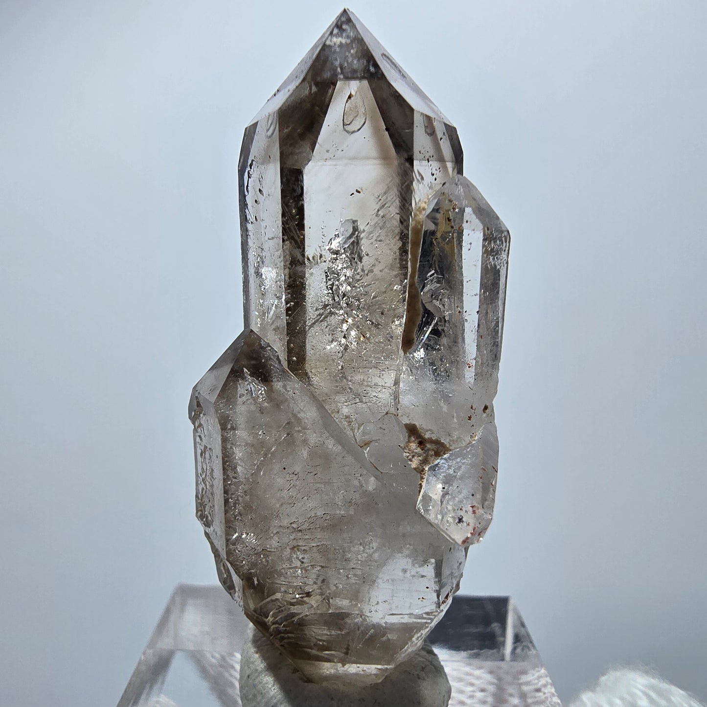 Quartz fumé fantôme transparent DT Scepter Point Goboboseb, Namibie 42 x 18 x 14 mm