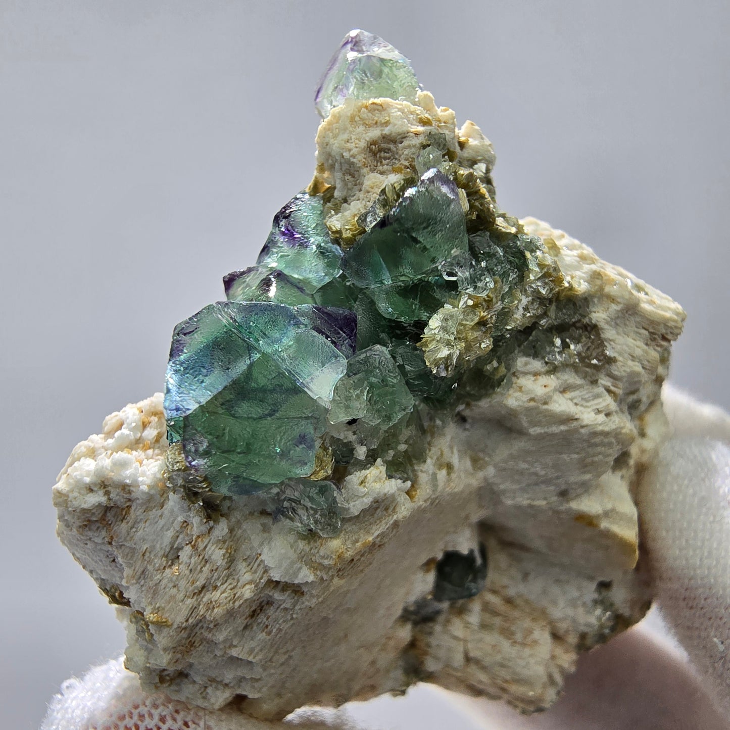 Phantom Fluorit, Orthoklas, Schörl Turmalin Muskovit Erongo, Namibia 47*46*27mm