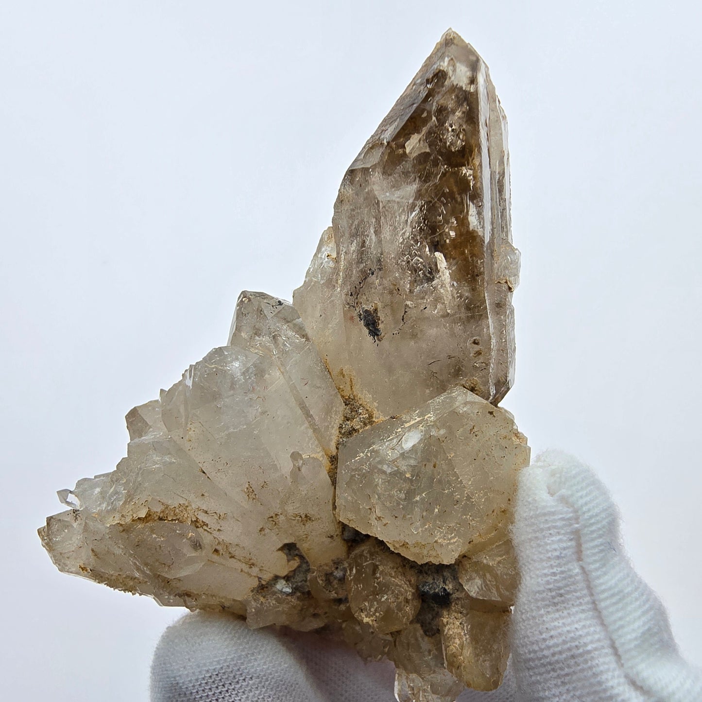 Enhydro Phantom Rauchquarz Zepter Stufe, 2x Blase Goboboseb, Namibia 78*41*53mm