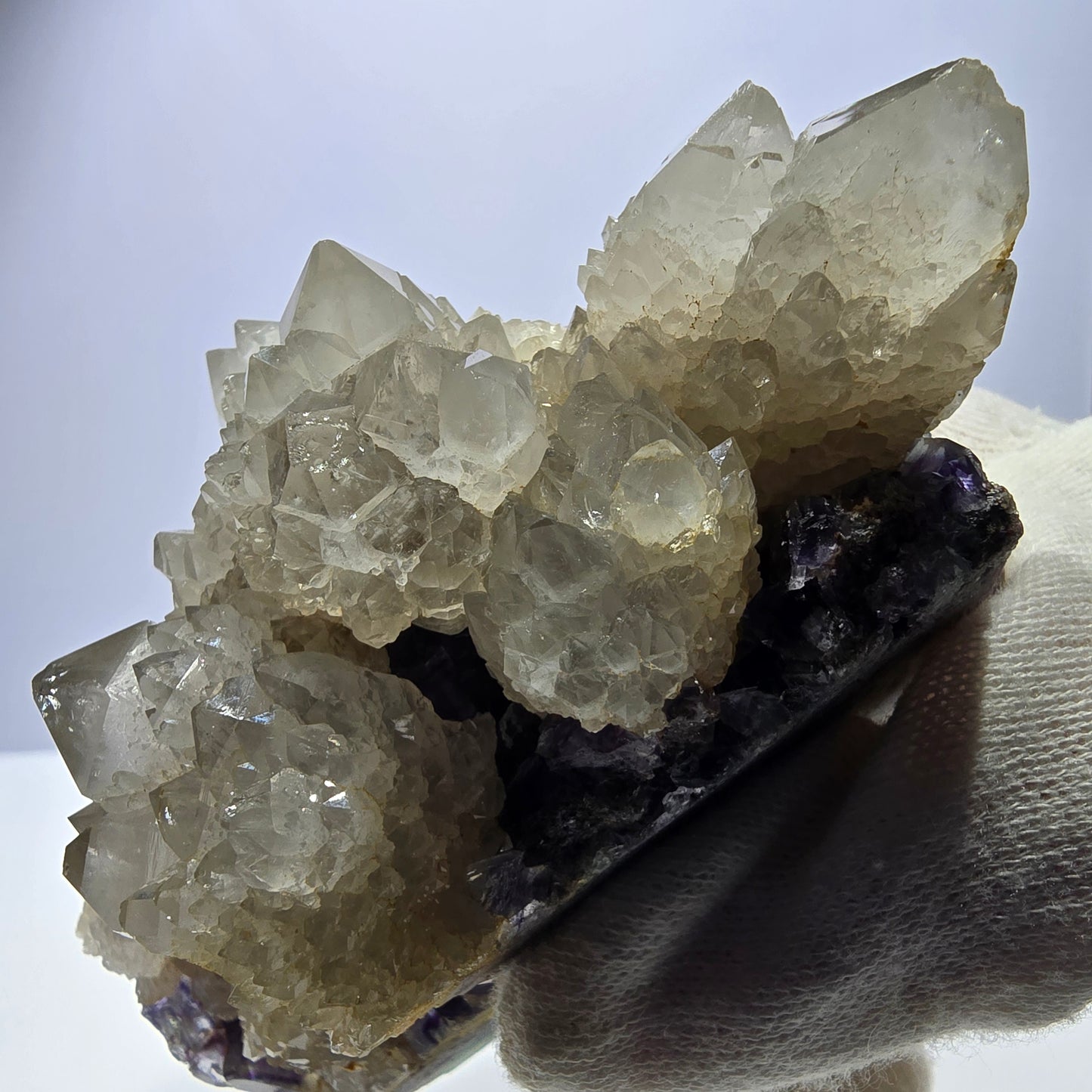 Grand cube de fluorite fantôme, spécimen de quartz violet-vert Okorusu, Namibie 102 x 78 x 57 mm