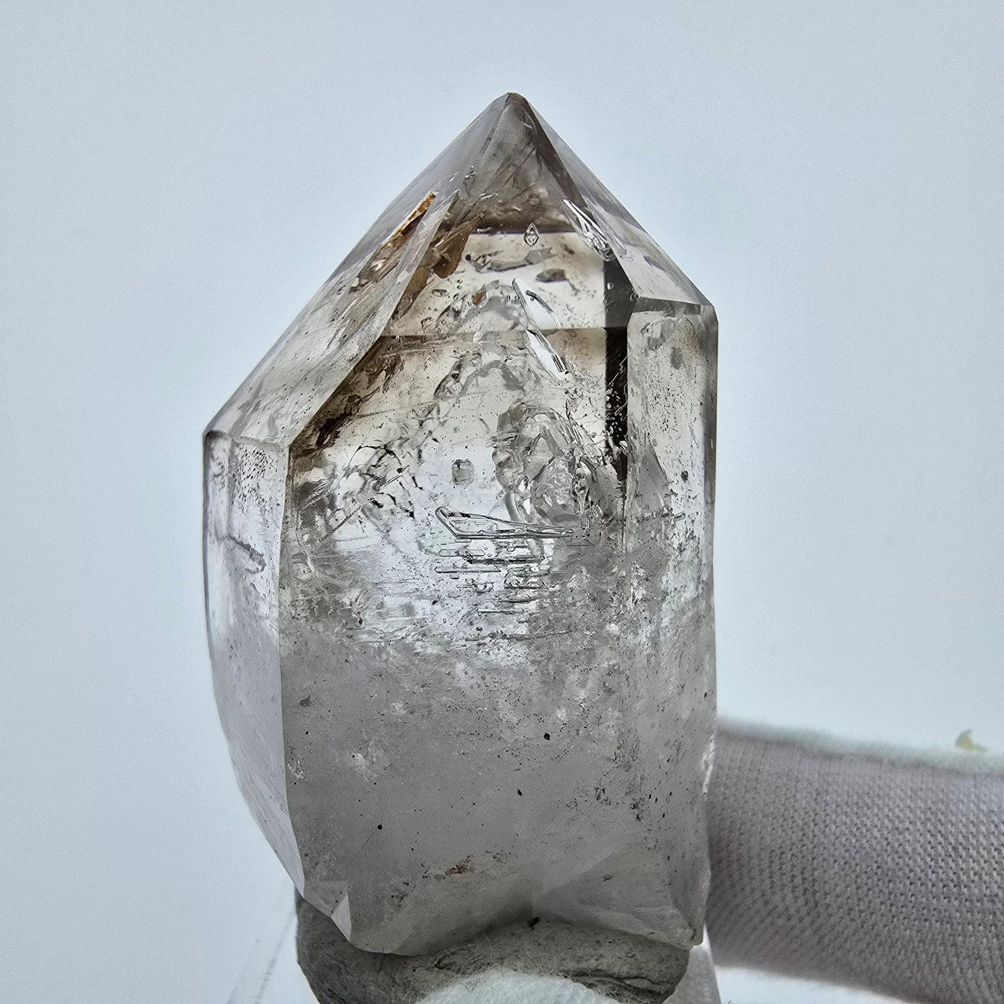 Große Phantom Rauchquarz Fenster Zepter Spitze Goboboseb, Namibia 52*33*22mm