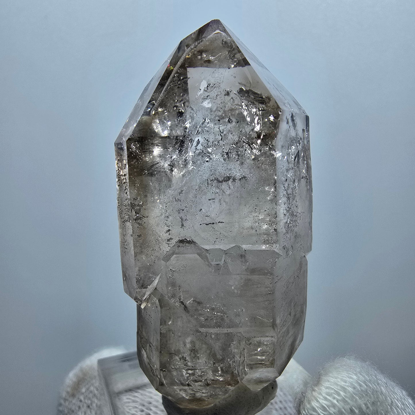Klare Phantom Rauchquarz DT Zepter Spitze Goboboseb, Namibia 51*25*20mm