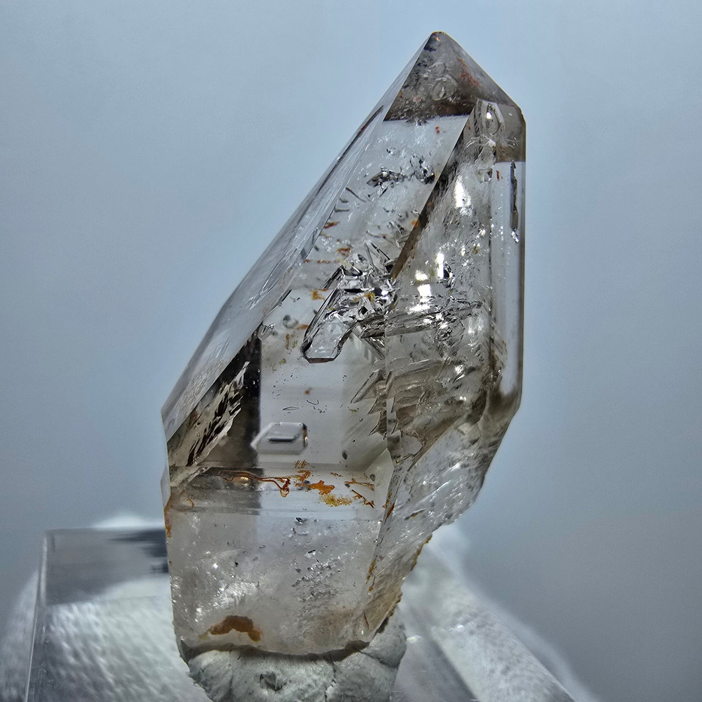 Sceptre en quartz fumé fantôme Enhydro, 1x Bubble Goboboseb, Namibie 36 x 20 x 17 mm
