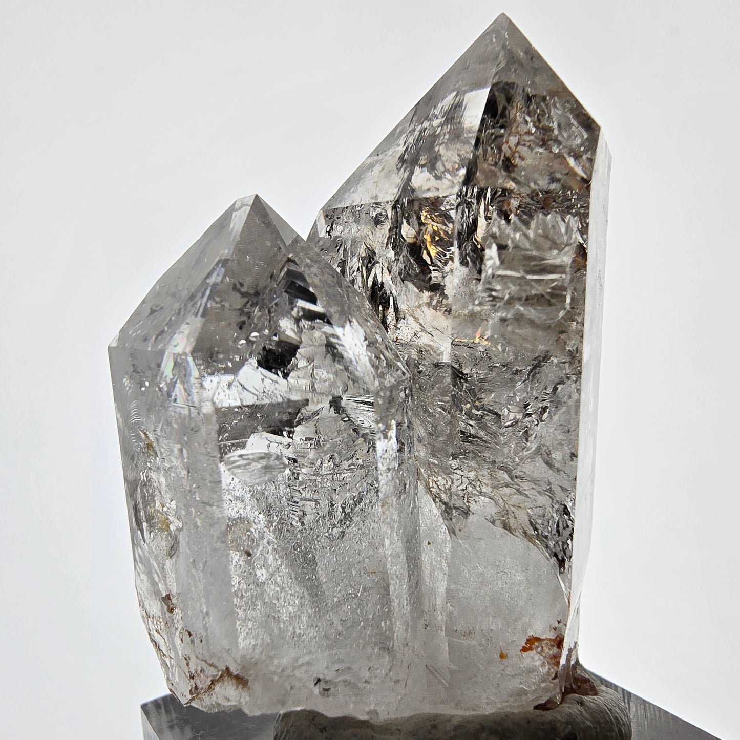Sceptre de poche Saint-Valentin en quartz fumé fantôme squelette, Namibie, 47 x 33 x 29 mm