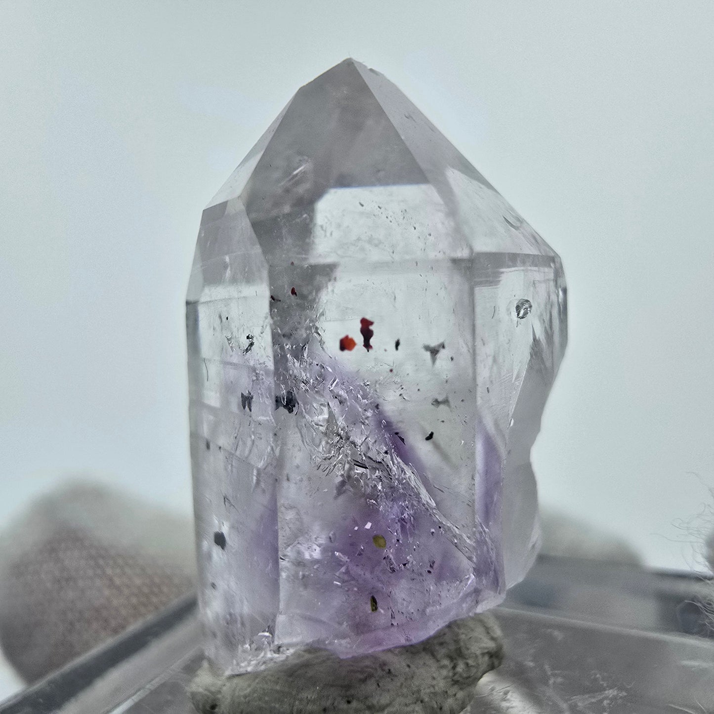 Harlekin Enhydro Amethyst Analcim 2x Blase Streep Mine Gobo. Namibia 25*17*12mm