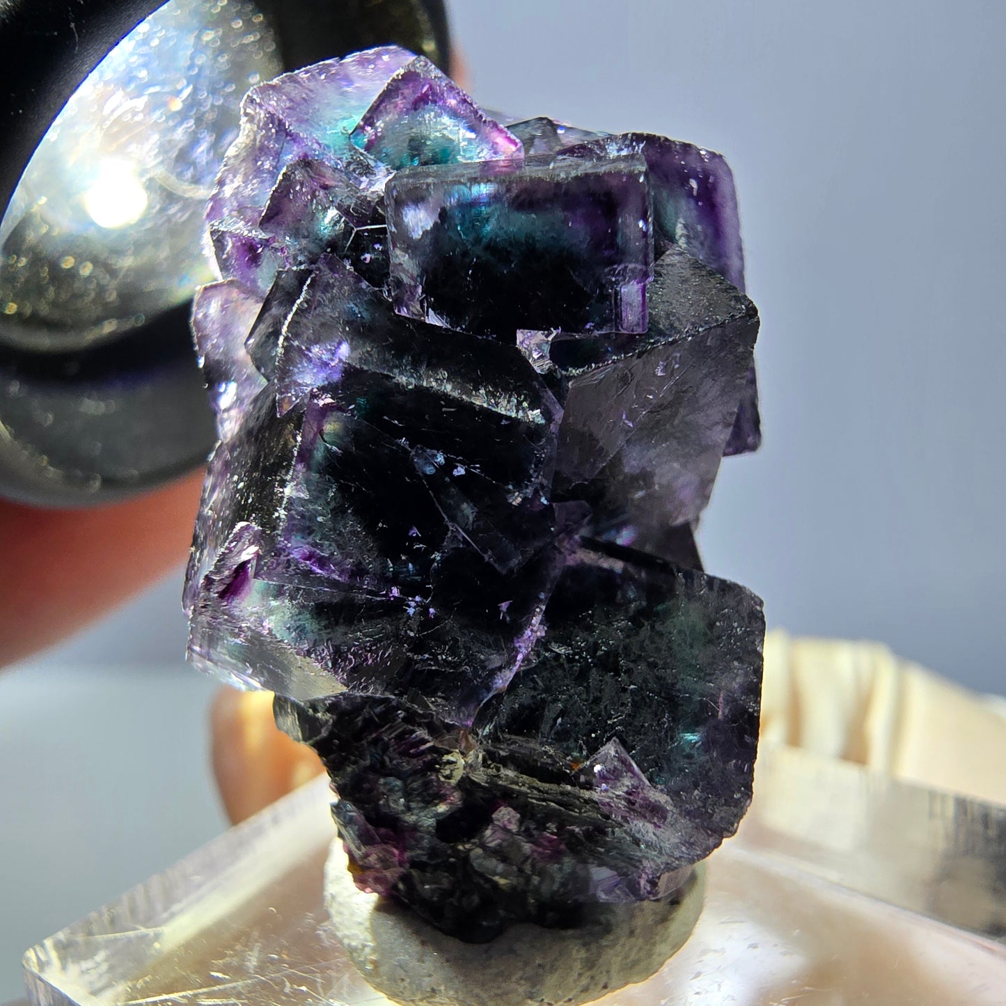 Phantom Fluorit Würfel Stufe, grün lila Okorusu, Namibia 32*23*19mm