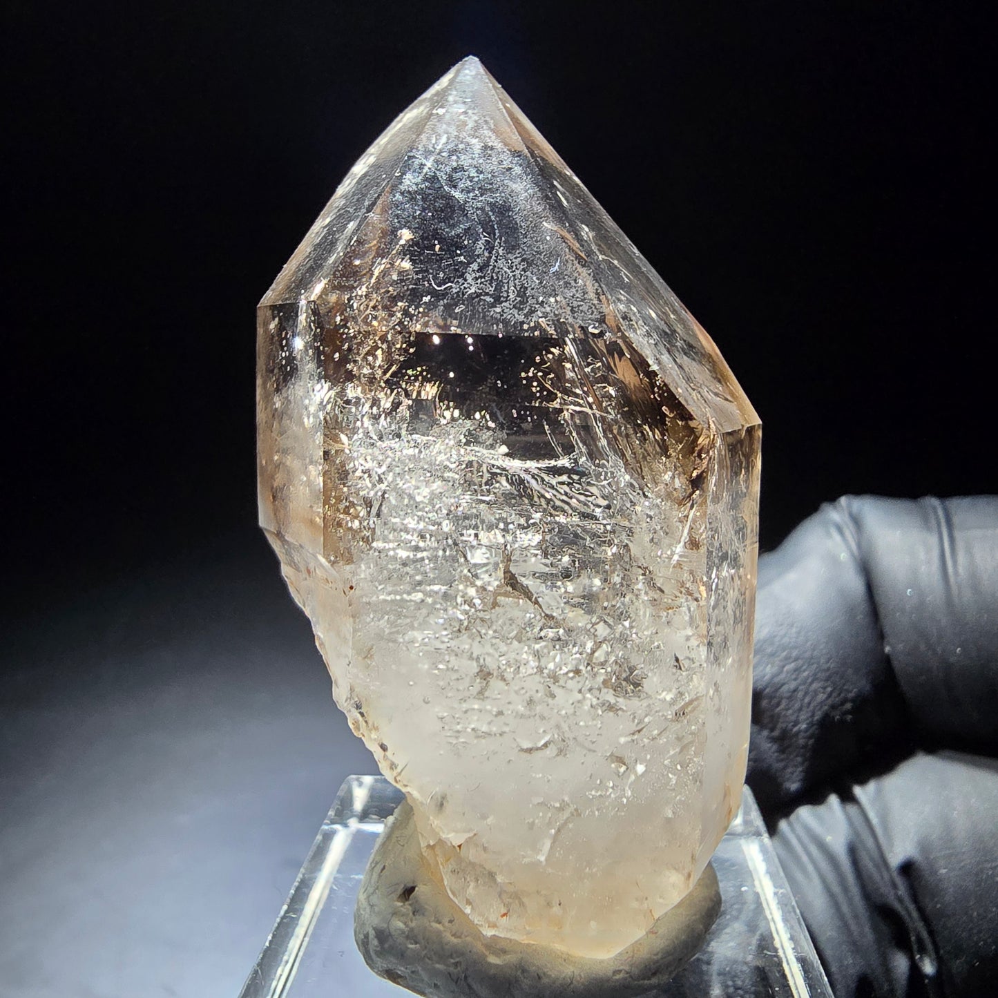Klare Phantom Rauchquarz Zepter Spitze Goboboseb, Namibia 48*27*19mm Sammlung