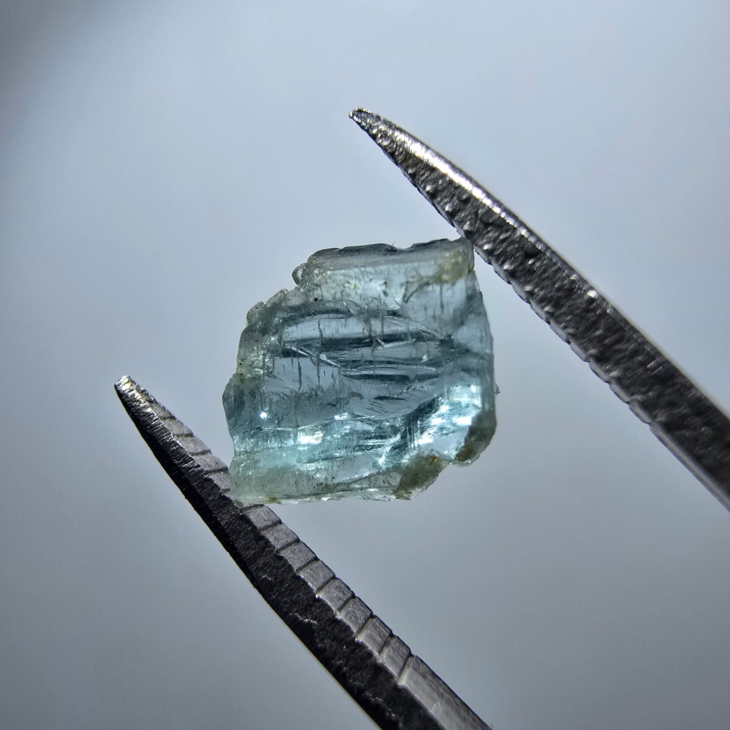Cristal rare de tourmaline elbaïte, vert bleu Minas Gerais, Brésil #7987