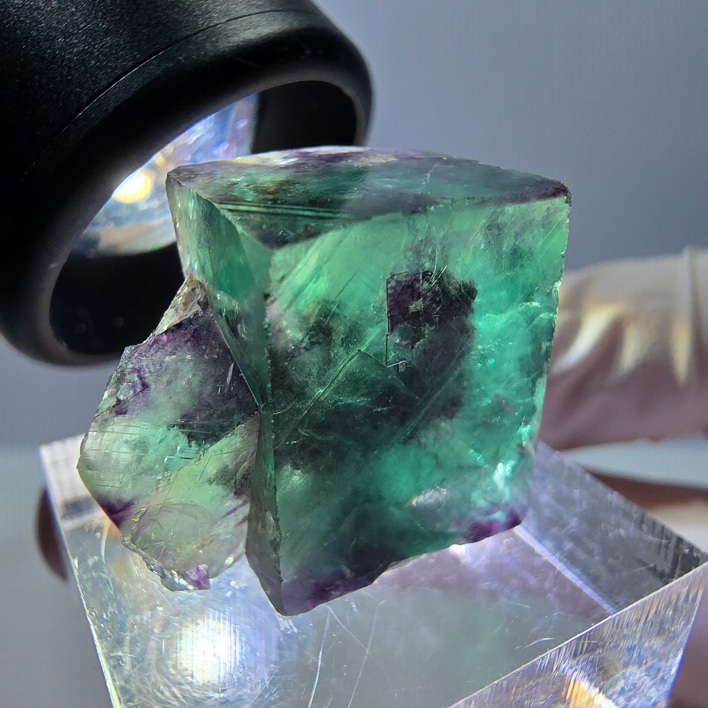 Phantom Fluorit Würfel Stufe, grün lila Okorusu, Namibia 21*18*14mm