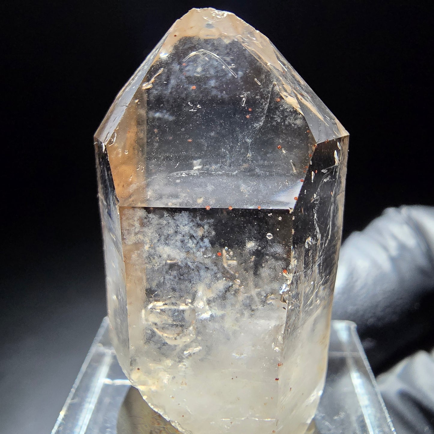Klare Phantom Rauchquarz Spitze Goboboseb, Namibia 35*19*12mm Mineraliensammlung