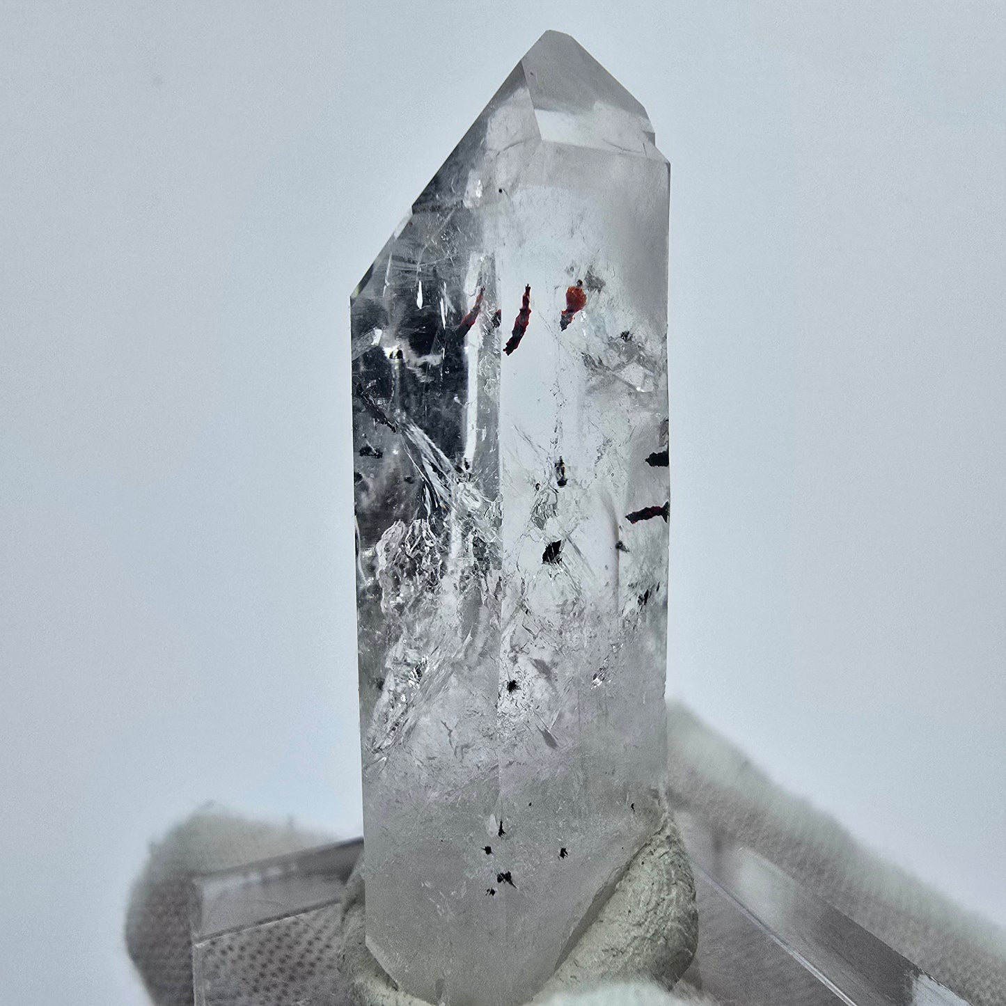 Cristal de quartz fantôme Harlequin Streep Mine Goboboseb Namibie 44*16*11mm