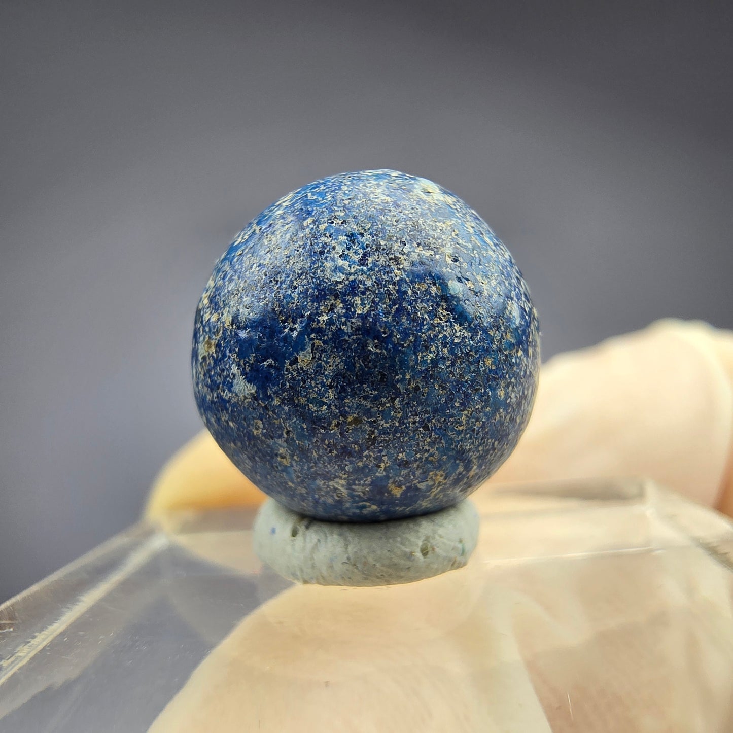Seltene große Azurit Blueberry - poliert 14,2mm Durchmesser aus USA, New Mexico