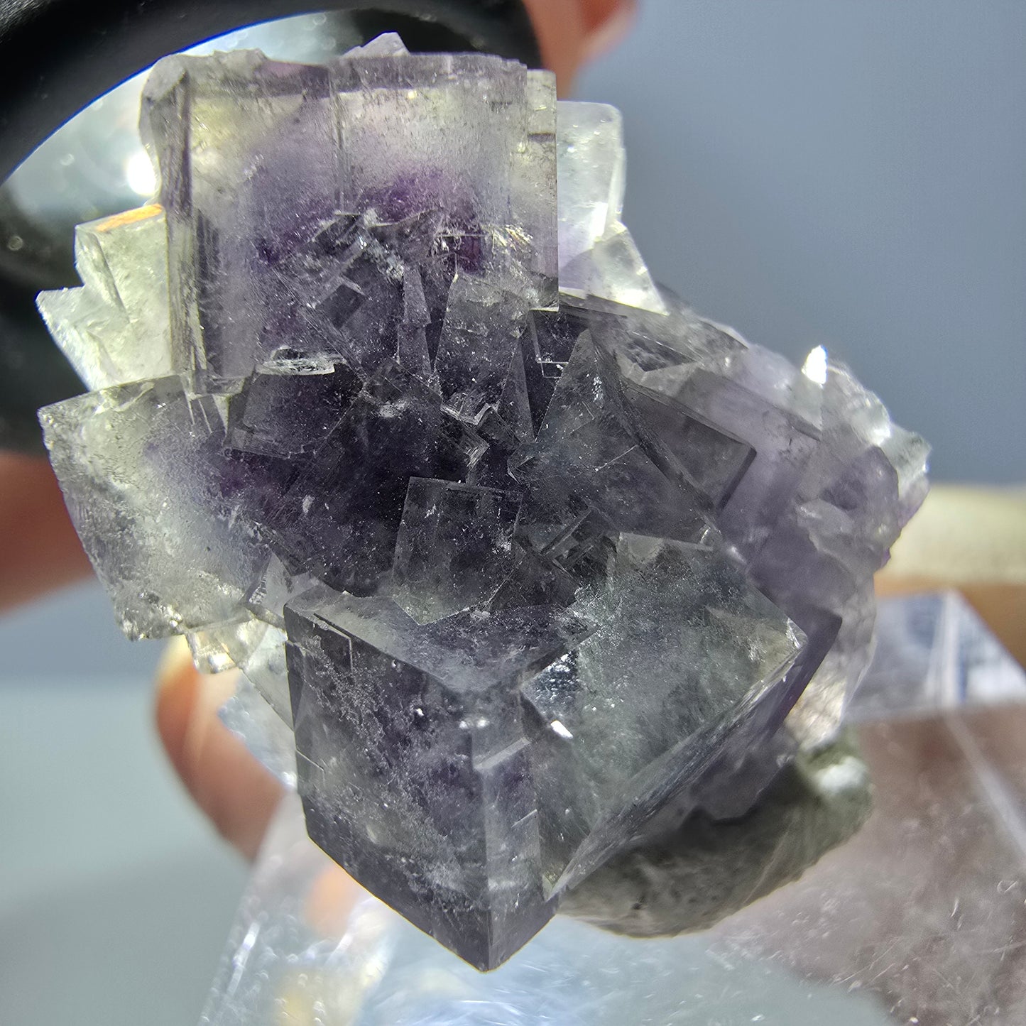 Phantom Fluorit Würfel Stufe, grün lila Okorusu, Namibia 27*21*17mm