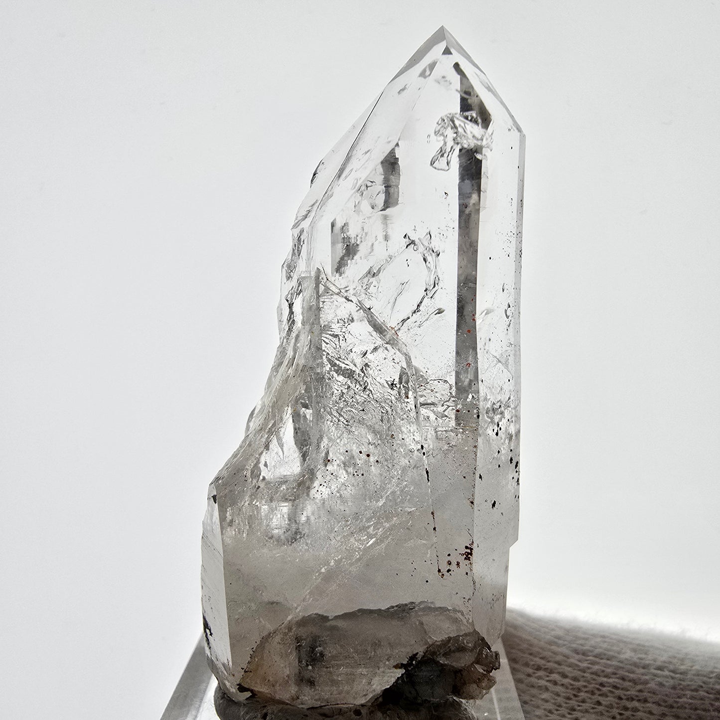Sceptre squelette en quartz fumé Enhydro, calcite, 1 pochette bulle Saint-Valentin, Namibie 57 x 26 x 21 mm