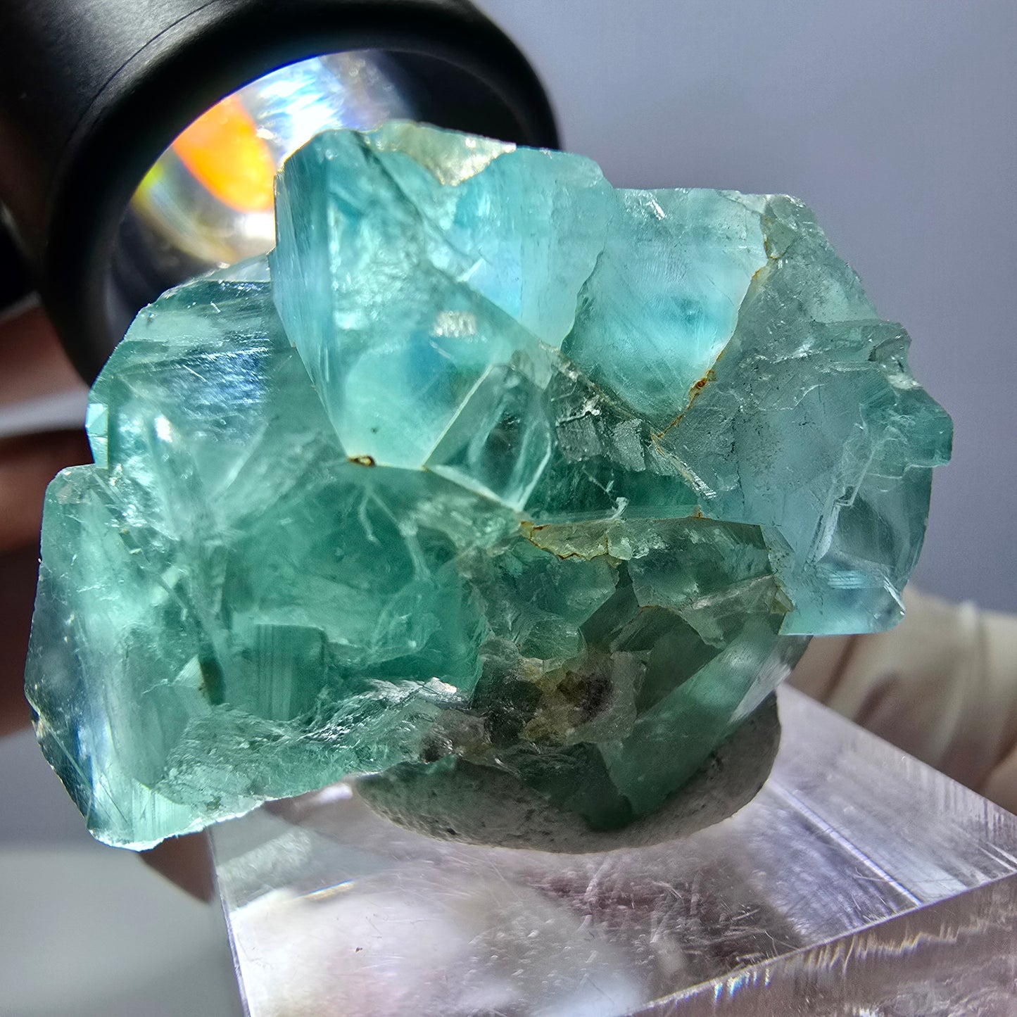 Spécimen de cube de fluorite fantôme, parquet vert Okorusu, Namibie 37 x 30 x 27 mm