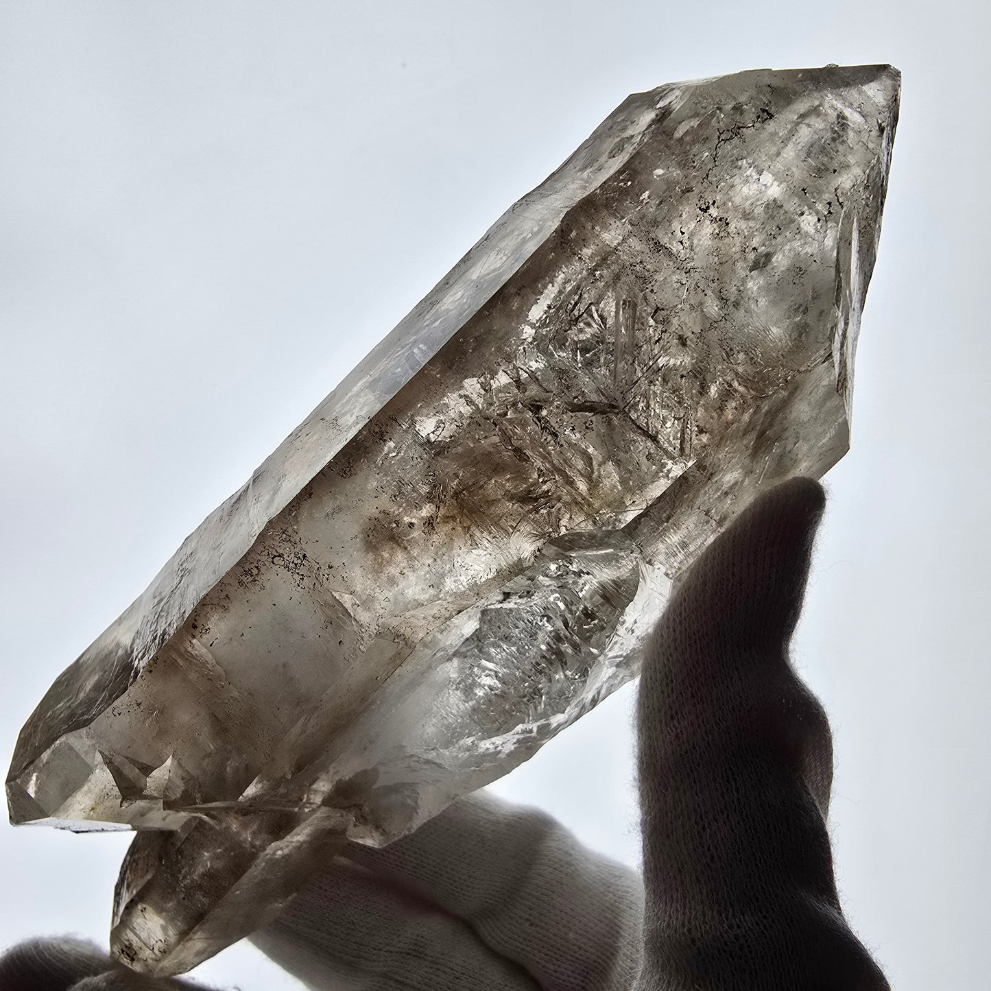 XL Skeleton Phantom Smoky Quartz DT Sceptre Valentine Pocket, Namibie 183*56*44mm