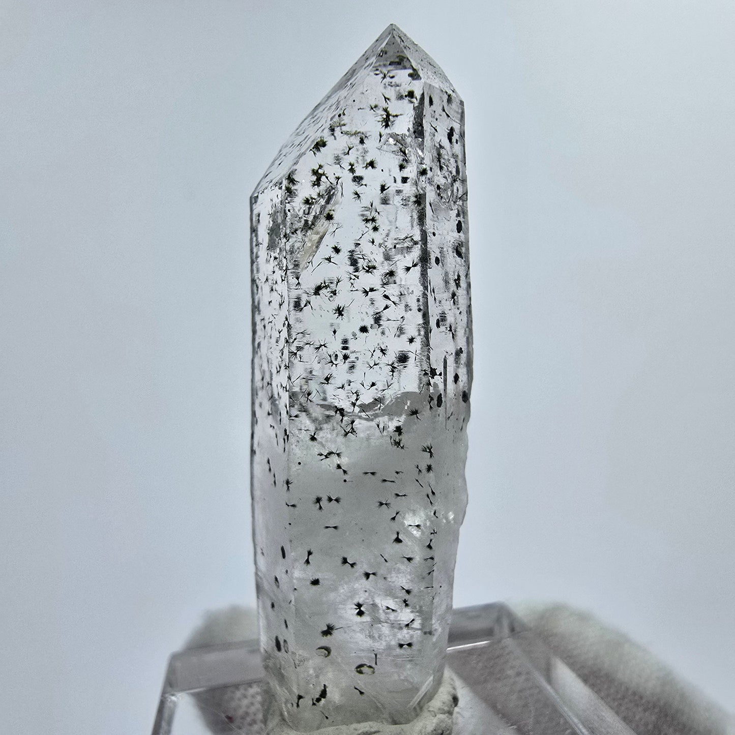 Quarz Kristall mit Hämatit und Epidot Streep Mine Goboboseb Namibia 44*14*10mm