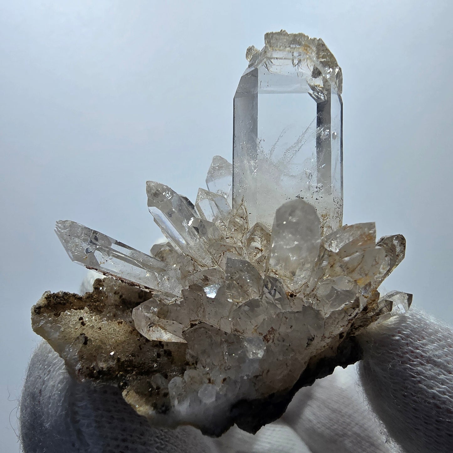 Clear smoky quartz points on matrix specimen Valentine Pocket Goboboseb Namibia 53*44*39mm