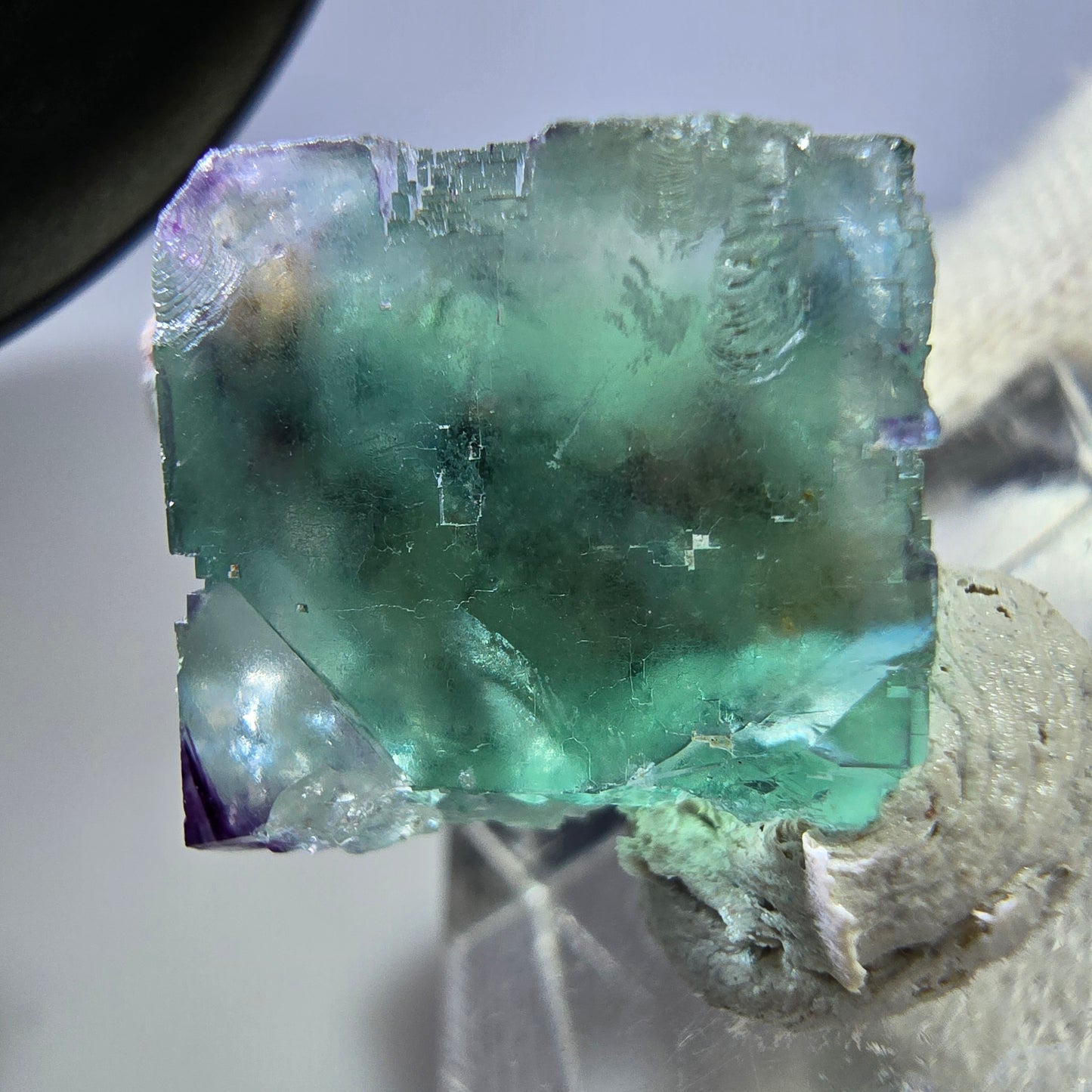 Seltener Phantom Fluorit Würfel, zonal, parkettiert Okorusu, Namibia 24*21*14mm