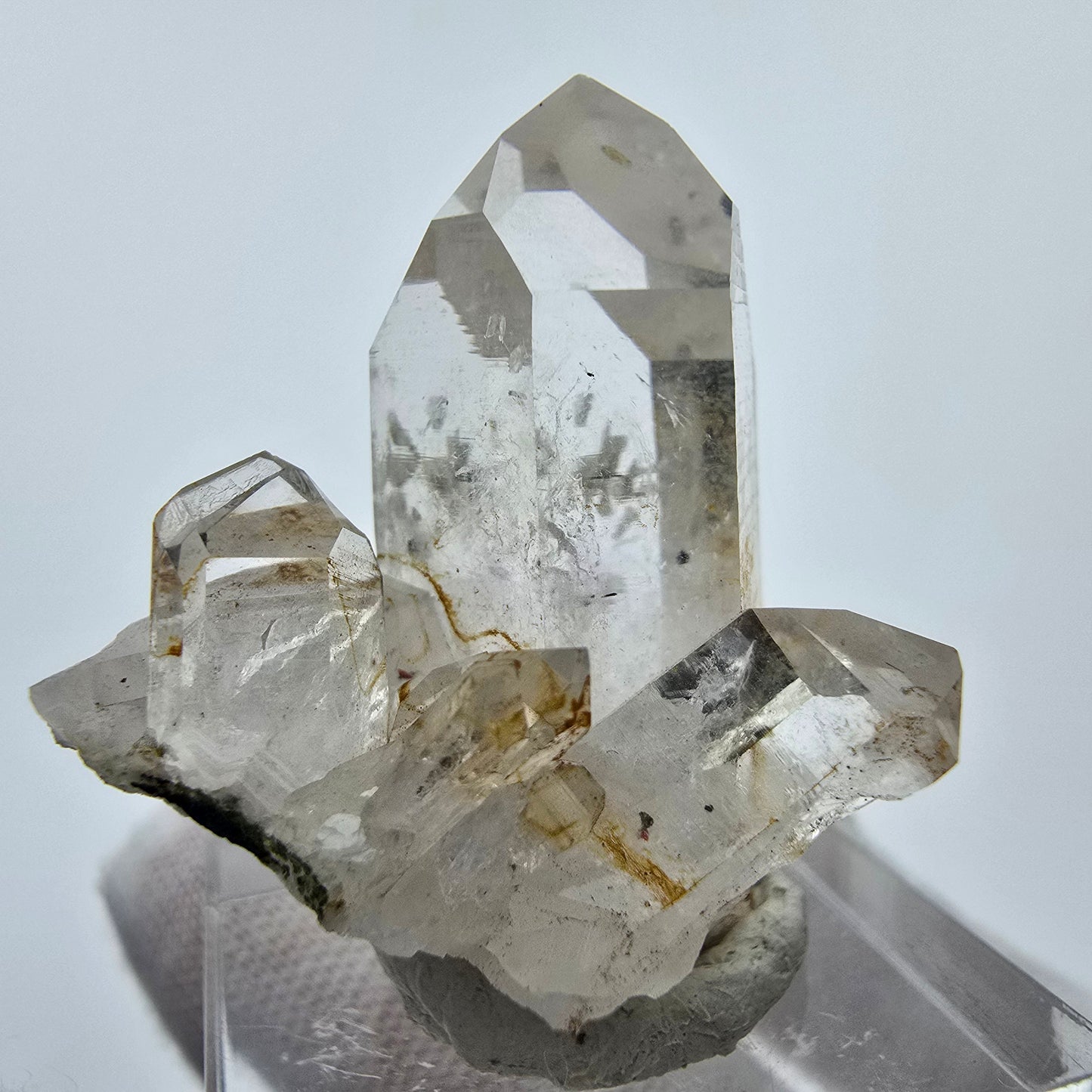 Phantom Quartz Prehnite Hematite Crystal Streep Mine Goboboseb Namibia 29*26*27mm