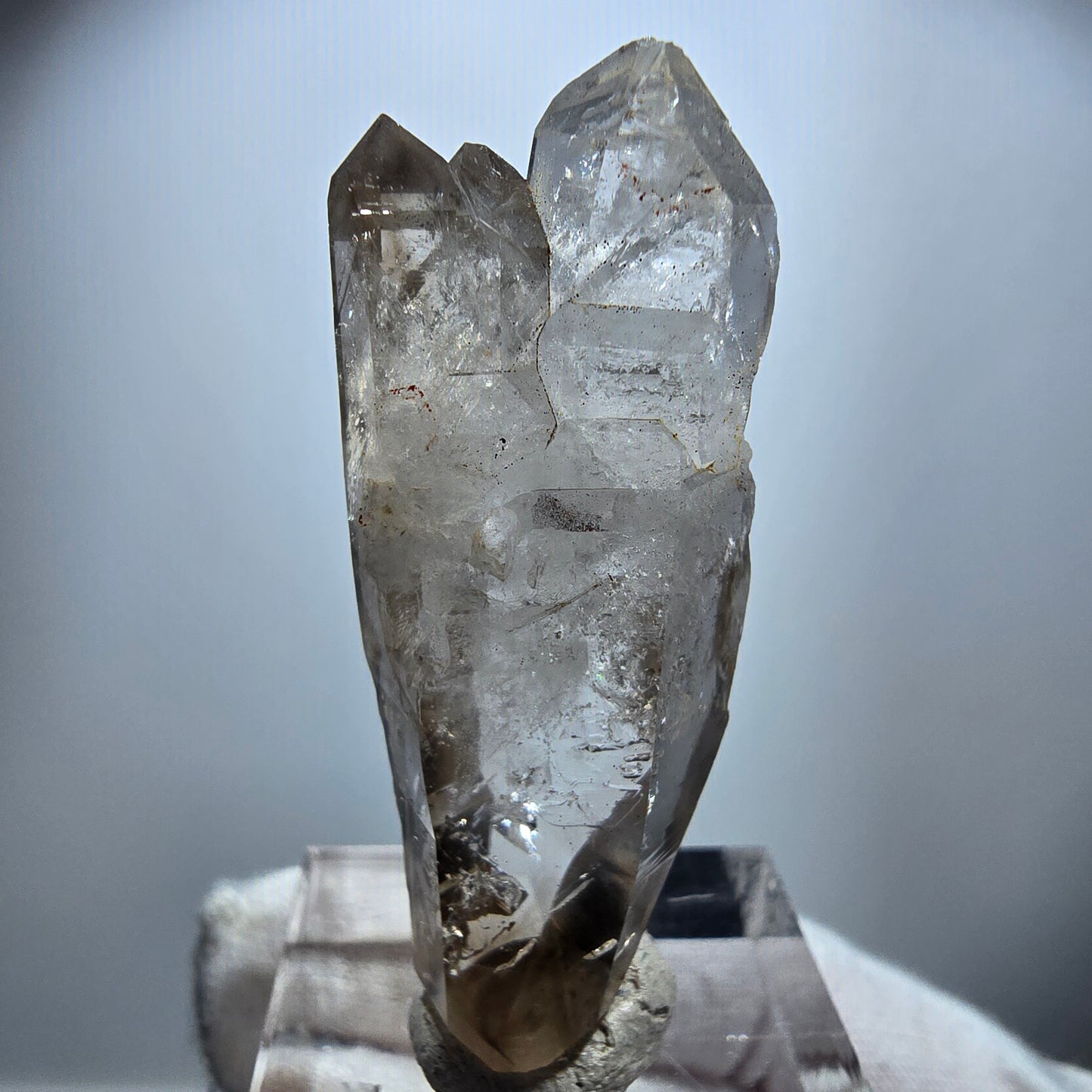 Klarer Phantom Rauchquarz DT Zepter Kristall Goboboseb, Namibia 45*18*12mm