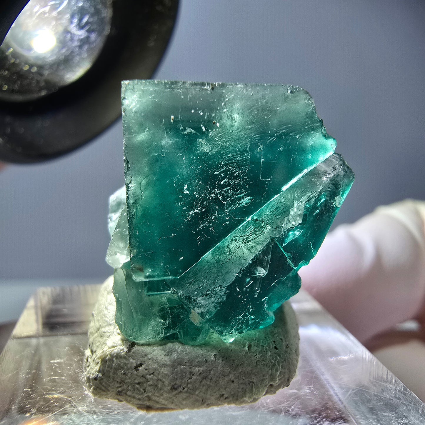 Klarer Phantom Fluorit Würfel parkettiert, grün Okorusu, Namibia 20*19*16mm