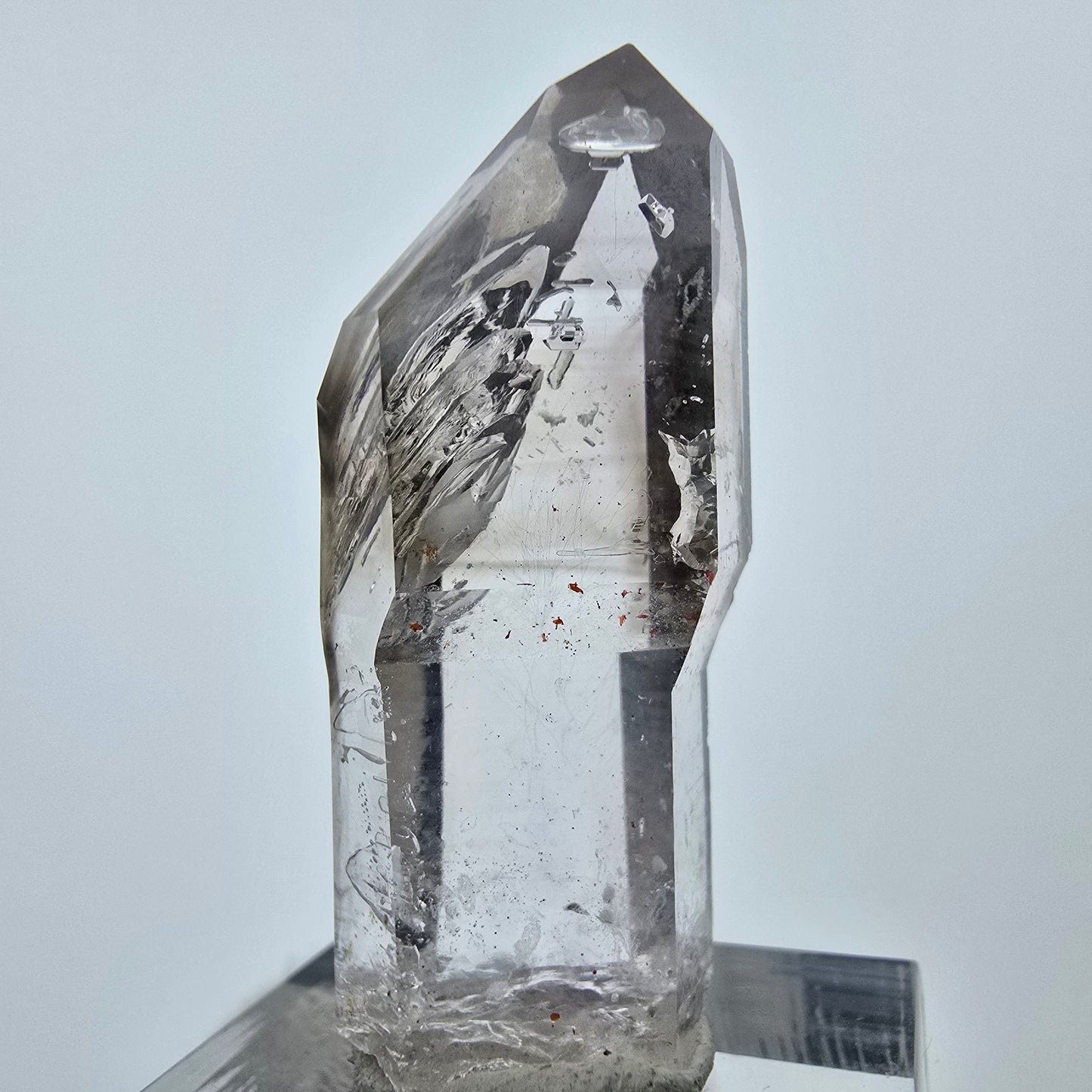Enhydro Phantom Rauchquarz Lemurian Zepter 3x Blase Goboboseb Namibia 39*16*15mm