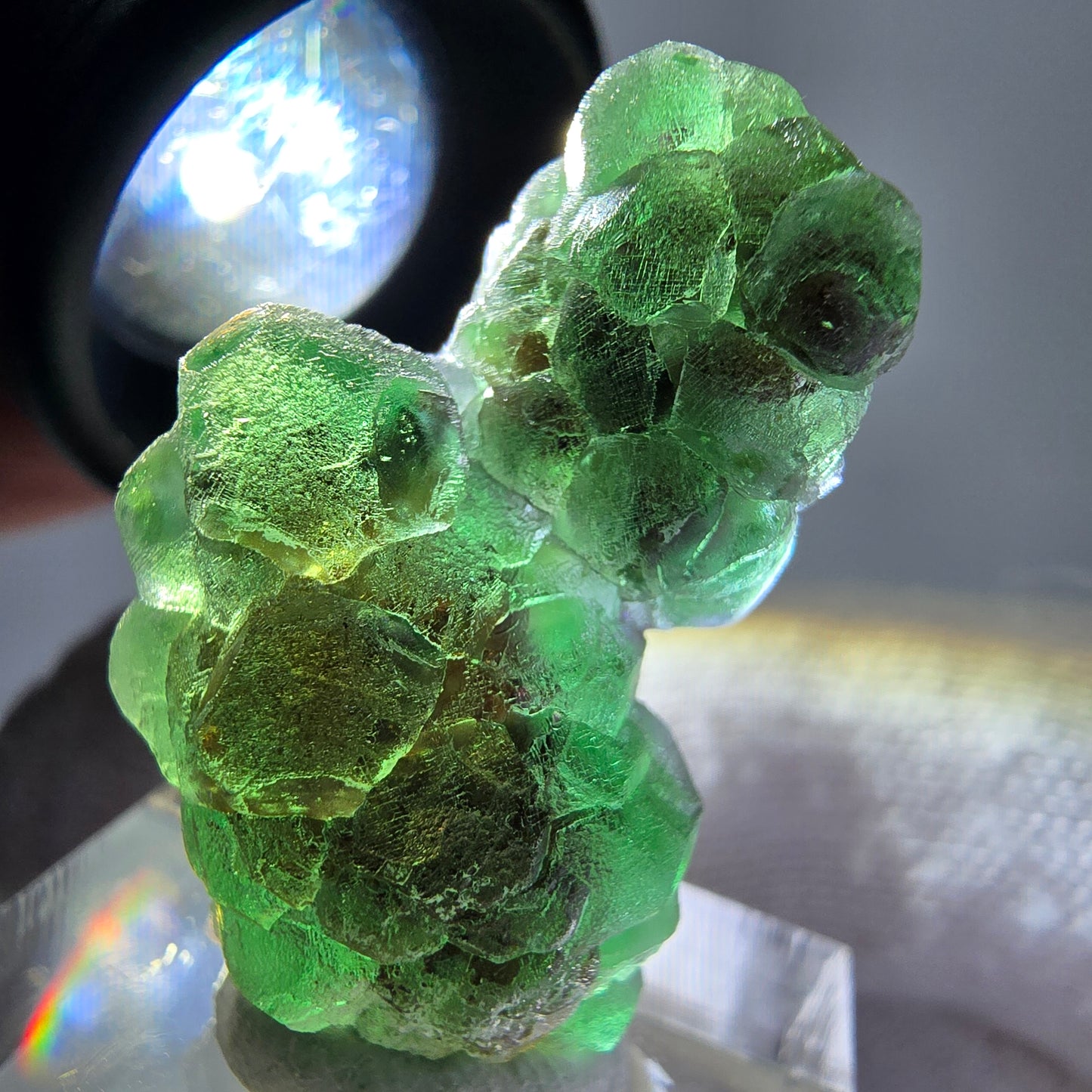 Cube de fluorite fantôme, spécimen de muscovite, Erongo, Namibie, 30 x 19 x 13 mm