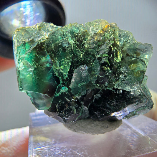 Seltene Fluorit Würfel Stufe, grün lila Okorusu, Namibia 34*23*19mm