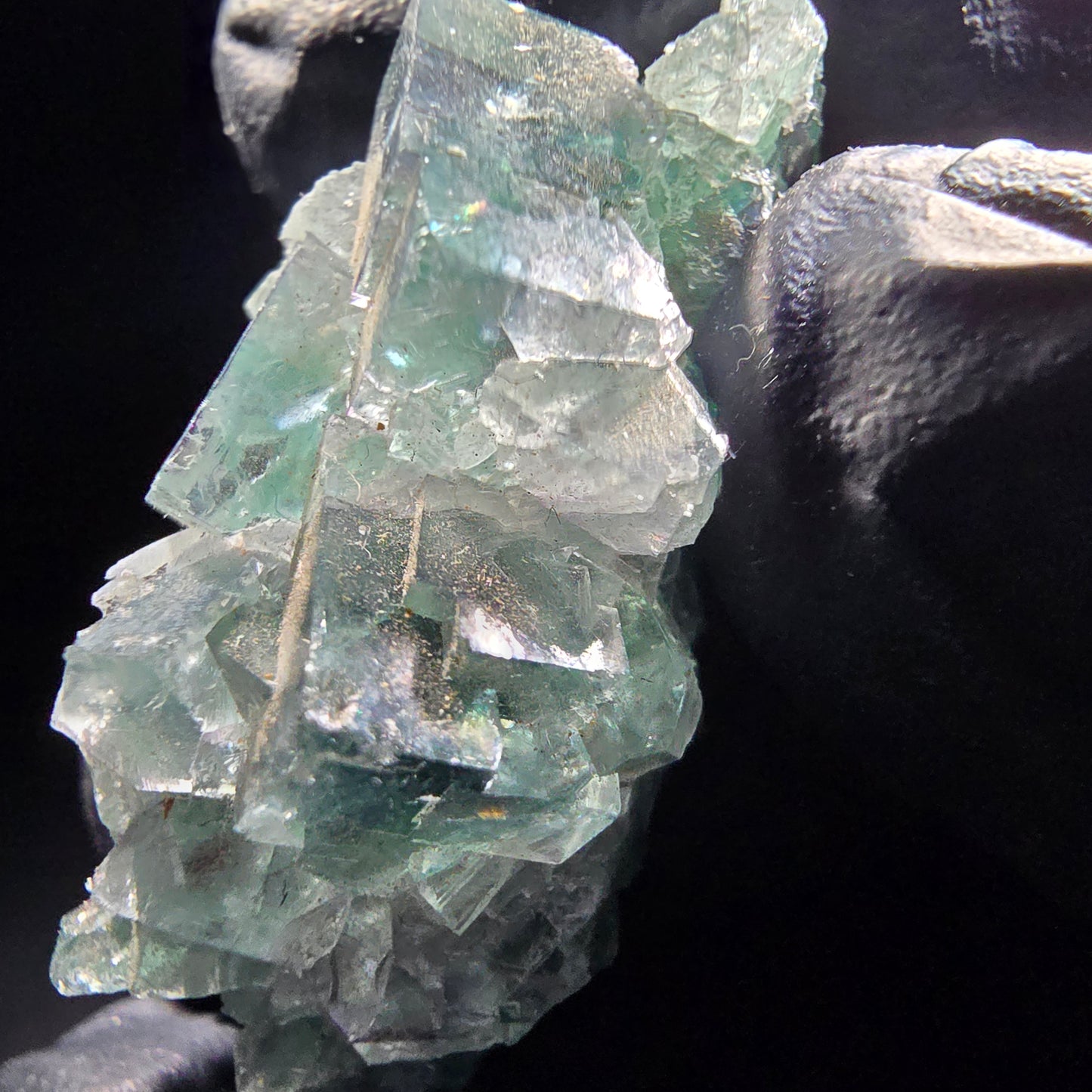 Niveau de cube de fluorite fantôme vert violet Okorusu, collection namibie 35*15*14mm
