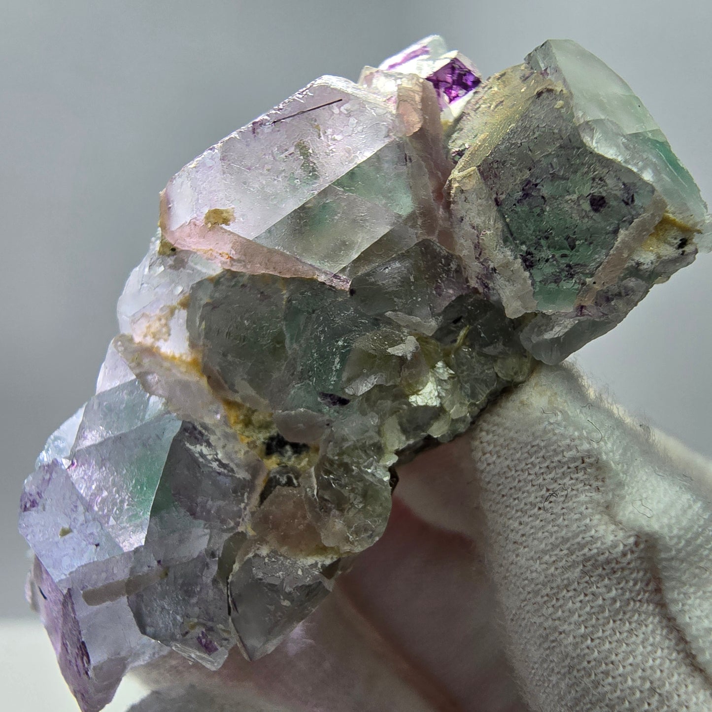 Phantom Fluorit, Hyalit, Muskovit Stufe Erongo, Namibia 56*34*25mm Sammlung