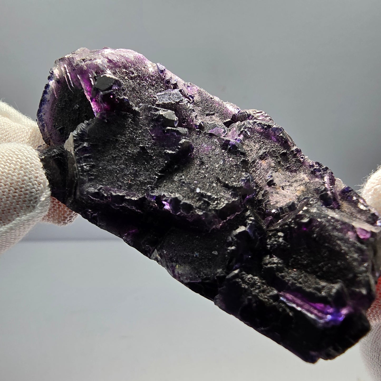 Schöne Phantom Fluorit Würfel Stufe lila Okorusu, Namibia 61*31*11mm Sammlung