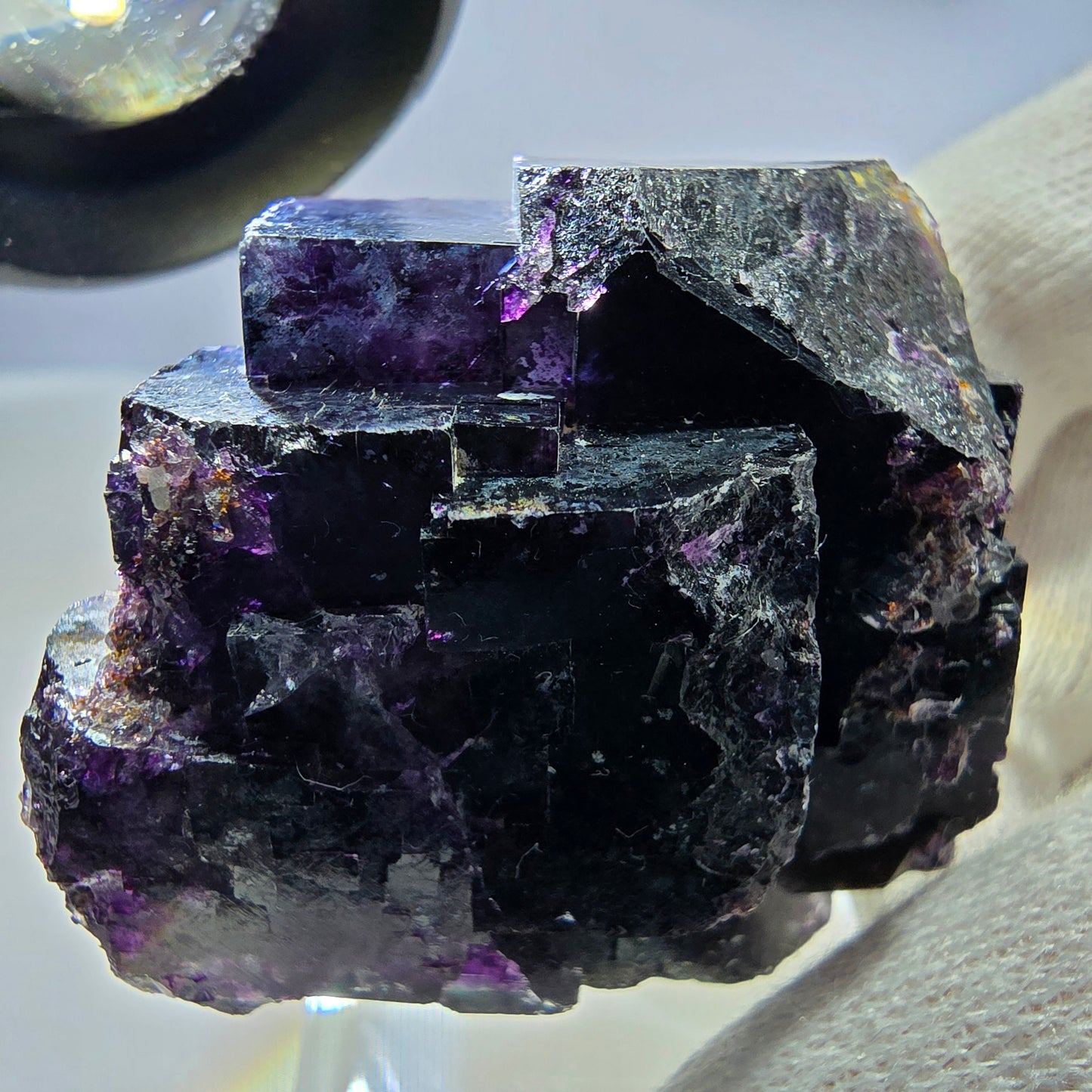 Phantom Fluorit Würfel Stufe parkettiert zonal Okorusu, Namibia 51*46*27mm