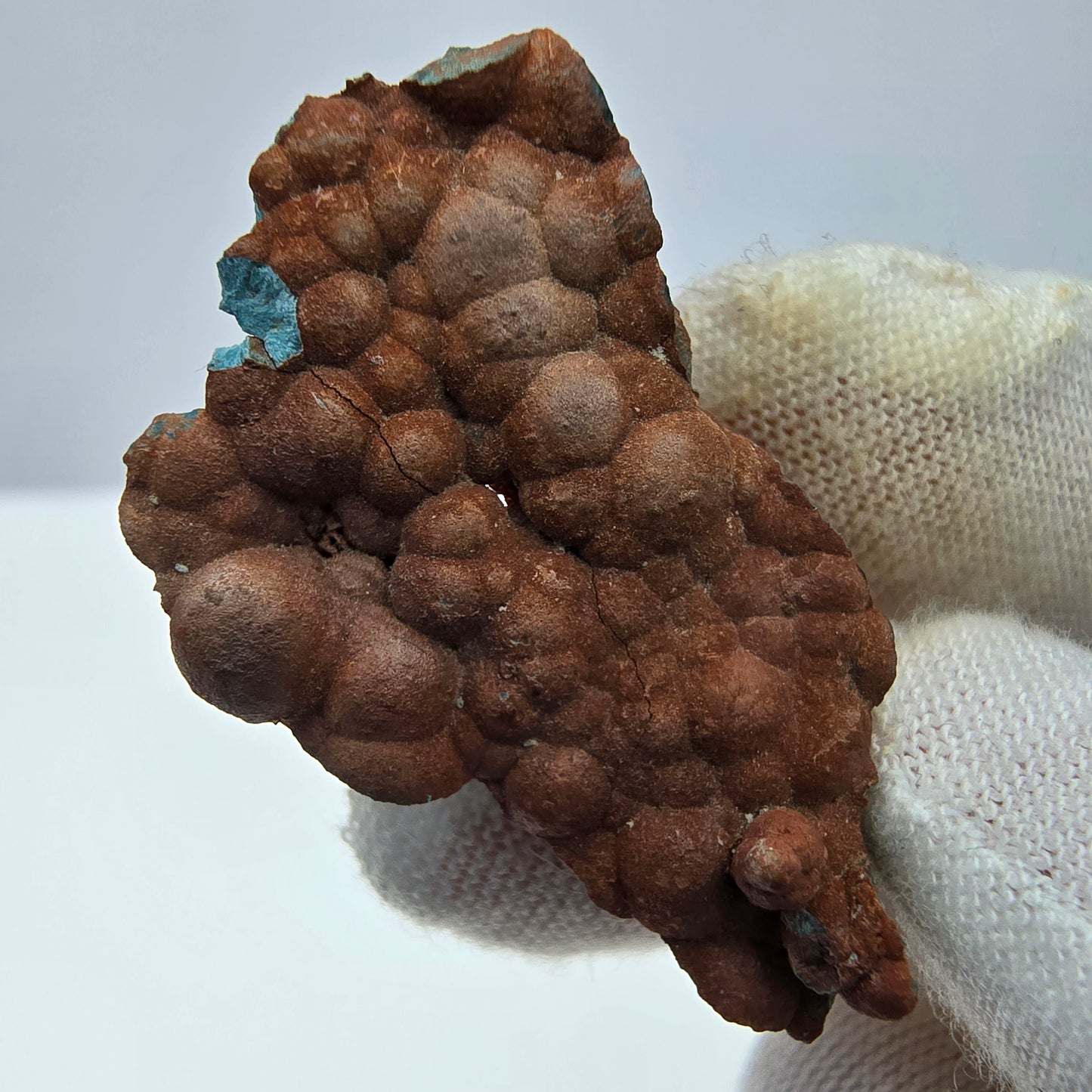 Spécimen rare de Shattuckite avec cristaux sphériques Kaokoveld, Namibie 35*24*16mm