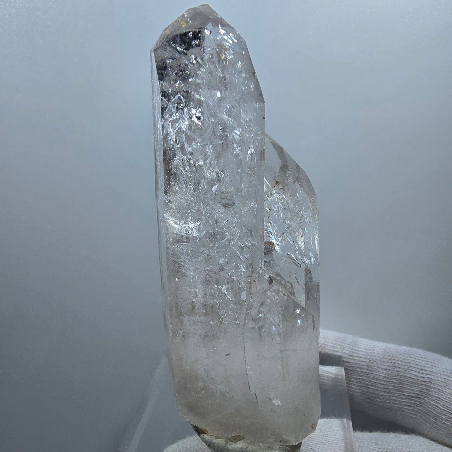Sceptre en quartz fumé lémurien Enhydro, 3x Bubble Valentine Pocket Goboboseb Namibie 84*33*26mm